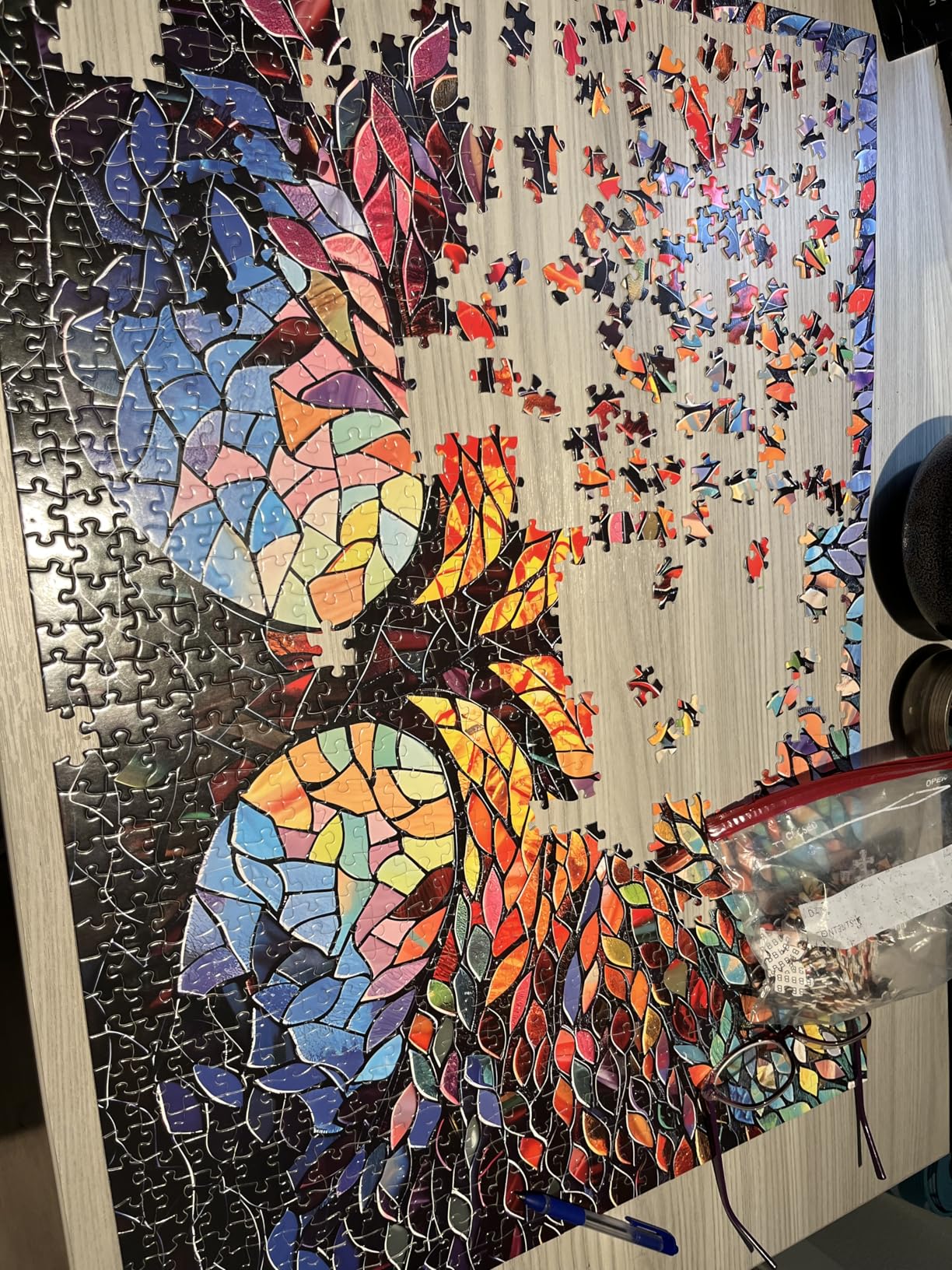 PICKFORU Stained Glass Puzzle Tree of Life Puzzles for Adults 1000 Pieces, Impossible Hard Difficult Challenging Puzzles for Adults, Colorful Mosaic Tree of Life Jigsaw Puzzle 1000 Pieces Customer Review PICKFORU Stained Glass Puzzle Tree of Life Puzzles for Adults 1000 Pieces, Impossible Hard Difficult Challenging Puzzles for Adults, Colorful Mosaic Tree of Life Jigsaw Puzzle 1000 Pieces - Customer Photo 1