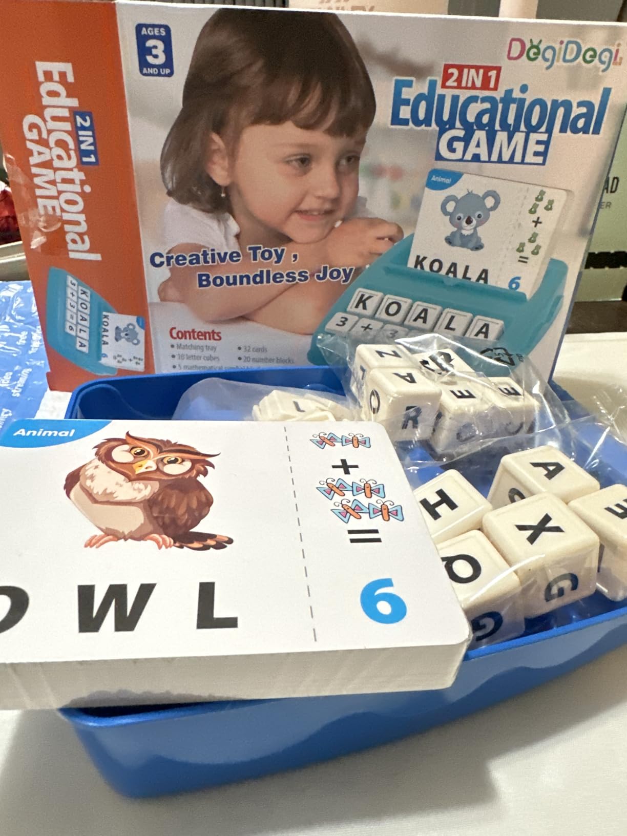 DEGIDEGI Educational Toys for Kids Ages 3-8,Learing Games for Kids 3-8, Matching Letter Spelling Game, Prescool Halloween Xmas Birthday Party Gifts for 3-8 Year Olds Boys Girls Light Blue Customer Review DEGIDEGI Educational Toys for Kids Ages 3-8,Learing Games for Kids 3-8, Matching Letter Spelling Game, Prescool Halloween Xmas Birthday Party Gifts for 3-8 Year Olds Boys Girls Light Blue - Customer Photo 1