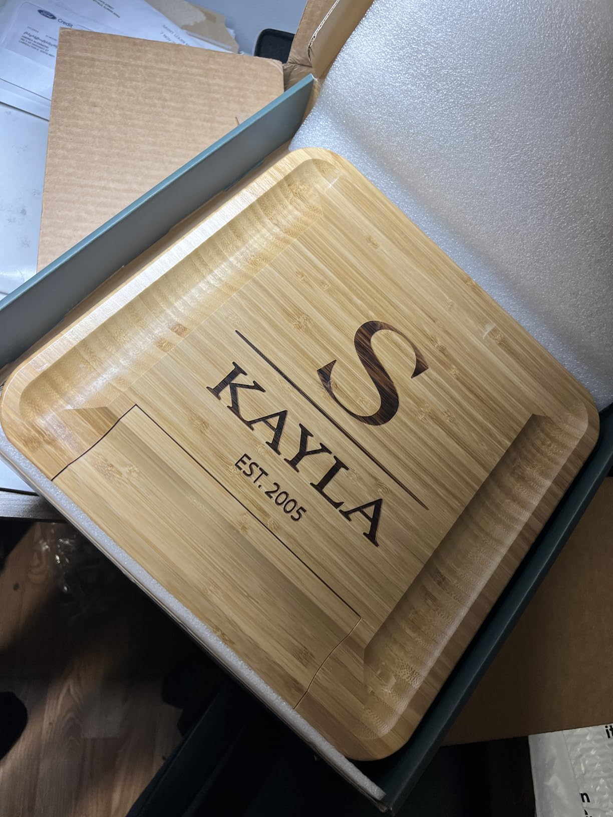 Personalized Charcuterie Board Gifts Set, Custom Large Cheese Board, Charcuterie Board for Wedding, Anniversary, Birthday, Housewarming, Engagement, Party, New Home Gift Couple, Fathers Day, Christmas - Customer Photo 2