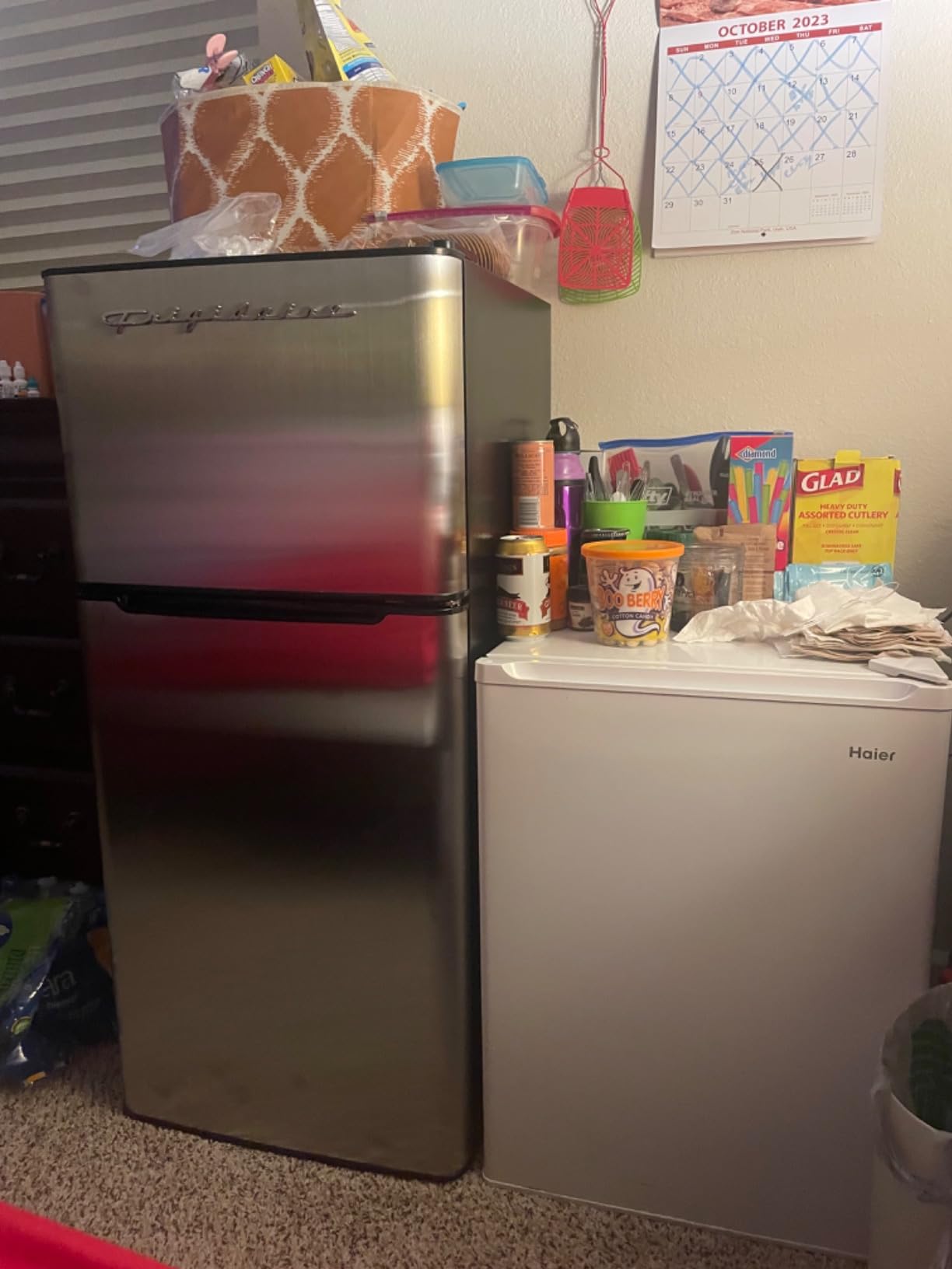 Frigidaire, 2 Door Apartment Size Refrigerator with Freezer, 7.5 cu ft, Adjustable Spill-Proof Shelves, Door & Crisper Bins, Platinum Silver, Garage Ready Customer Review Frigidaire, 2 Door Apartment Size Refrigerator with Freezer, 7.5 cu ft, Adjustable Spill-Proof Shelves, Door & Crisper Bins, Platinum Silver, Garage Ready - Customer Photo 002