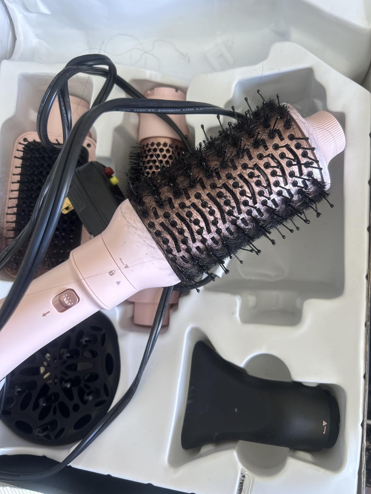 Blow Dryer Brush Set, Wavytalk Air Sculpt 5-in-1 Hot Air Brush Set, Multi Hair Styler for Salon Blowouts, Smooth Curls, Volumizing and Straightening, Sleek and Less Frizz, Pink Customer Review Blow Dryer Brush Set, Wavytalk Air Sculpt 5-in-1 Hot Air Brush Set, Multi Hair Styler for Salon Blowouts, Smooth Curls, Volumizing and Straightening, Sleek and Less Frizz, Pink - Customer Photo 1