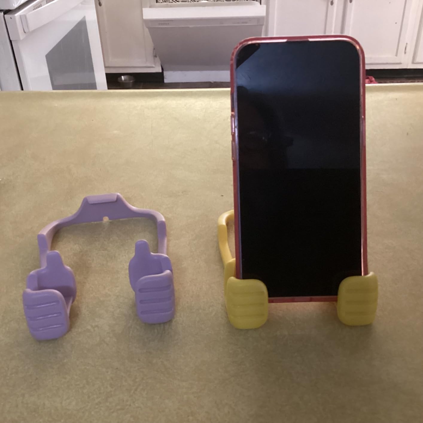 Stocking Stuffers for Teens Boys Girls Tablet Stand for iPad: Universal Compatible Thumbs Up Lazy Cell Phone Stand Holder for Desk Cool Fun Birthday Gifts - Customer Photo 1