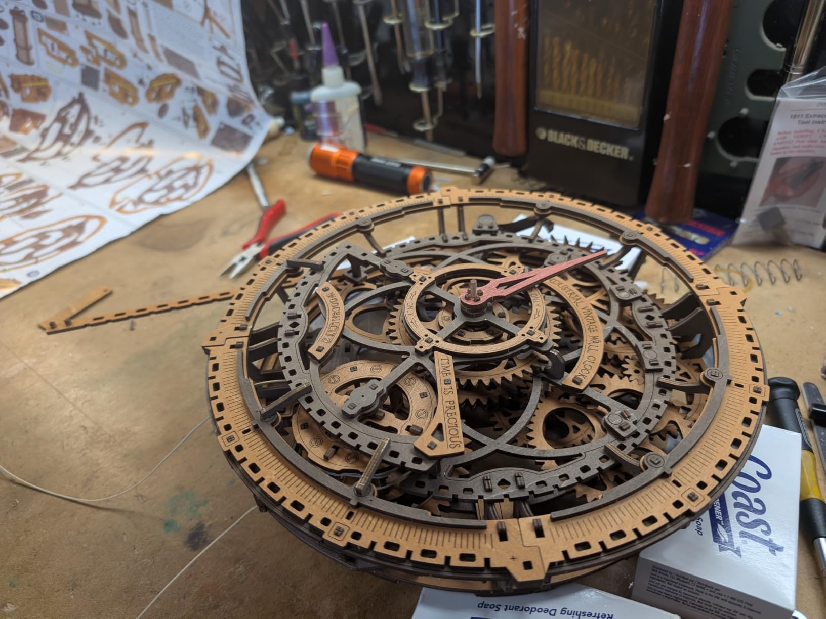 WOODEN.CITY Steampunk 3D Puzzle Clock – DIY Mechanical Wall Clock Kit for Adults – Unique Engineering Gift and Vintage Décor - 3D Wooden Puzzles for Adults Customer Review WOODEN.CITY Steampunk 3D Puzzle Clock – DIY Mechanical Wall Clock Kit for Adults – Unique Engineering Gift and Vintage Décor - 3D Wooden Puzzles for Adults - Customer Photo 1