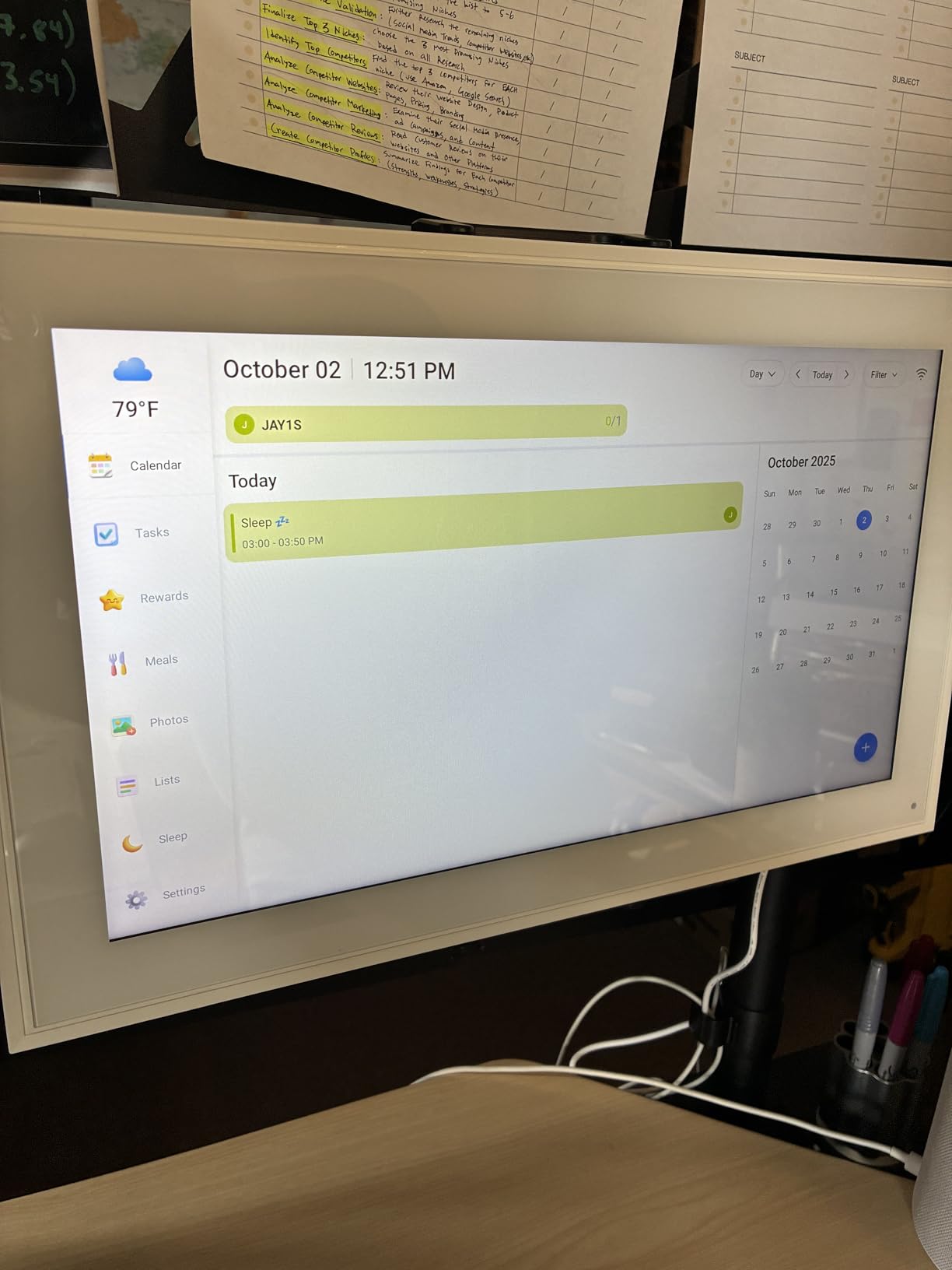 Canupdog 15.6 Inch Digital Calendar, Electronic Planner & Chore Chart with 1920x1080P IPS Touchscreen, Task Rewards System, Interactive Display for Family Schedules - Customer Photo 1