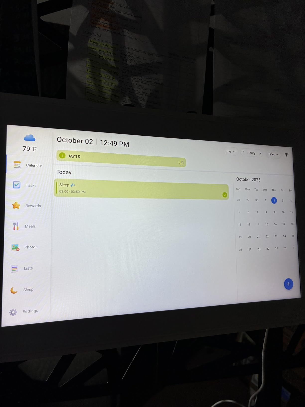 Canupdog 15.6 Inch Digital Calendar, Electronic Planner & Chore Chart with 1920x1080P IPS Touchscreen, Task Rewards System, Interactive Display for Family Schedules - Customer Photo 2