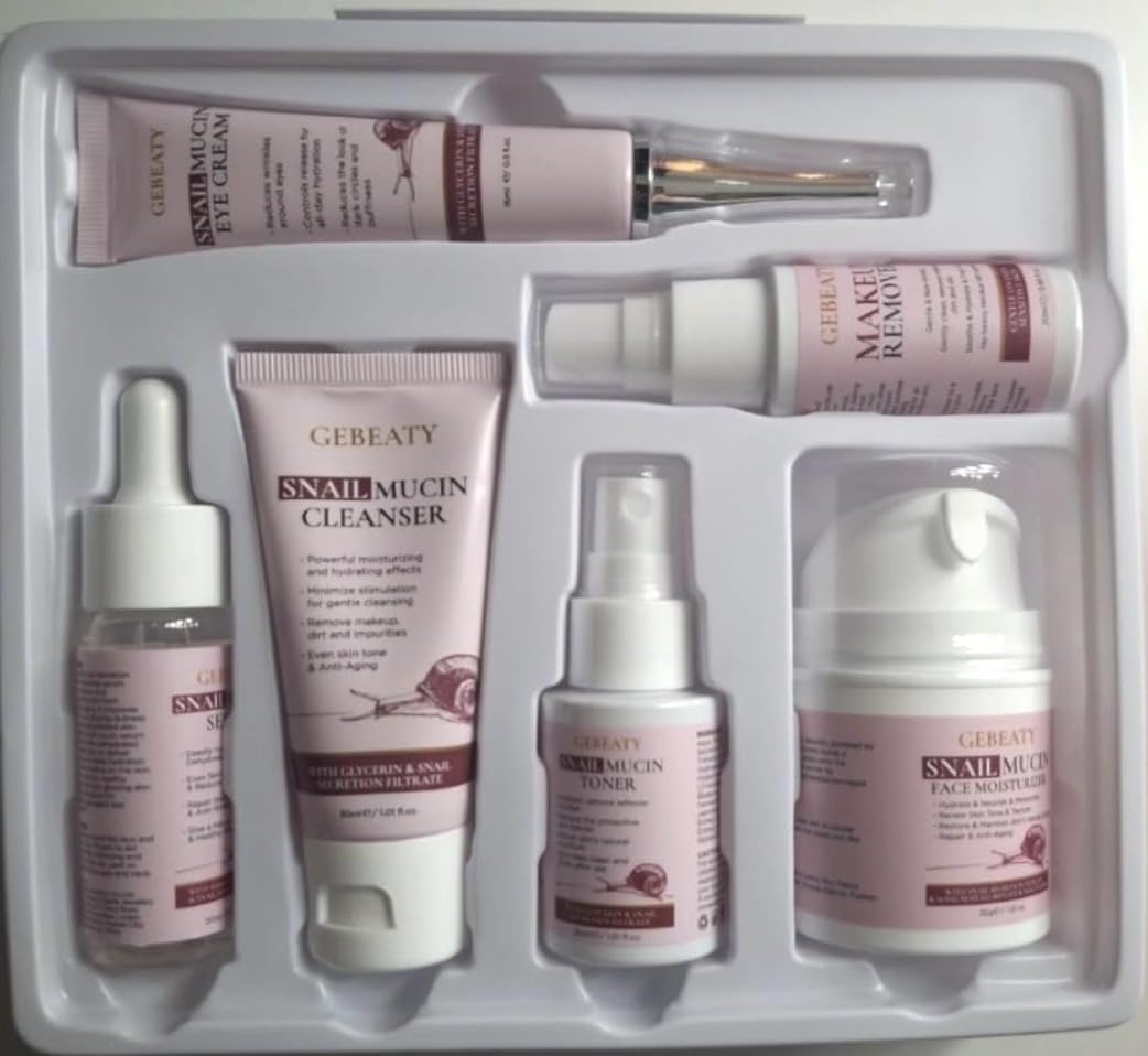 Skin Care Set,6 Pcs Korean Snail Mucin Essence Anti-aging Moisturize Repair Soothe Hydrate,Glass Skincare Kit for Dull & Dry Skin,Skincare Gift Set Teens Stocking Stuffers Christmas Gifts for Women Customer Review Skin Care Set,6 Pcs Korean Snail Mucin Essence Anti-aging Moisturize Repair Soothe Hydrate,Glass Skincare Kit for Dull & Dry Skin,Skincare Gift Set Teens Stocking Stuffers Christmas Gifts for Women - Customer Photo 1