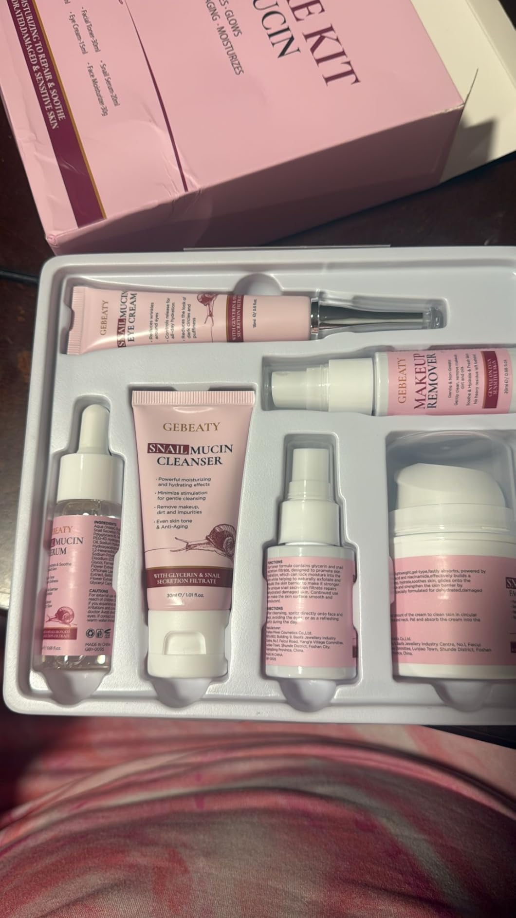 Skin Care Set,6 Pcs Korean Snail Mucin Essence Anti-aging Moisturize Repair Soothe Hydrate,Glass Skincare Kit for Dull & Dry Skin,Skincare Gift Set Teens Stocking Stuffers Christmas Gifts for Women Customer Review Skin Care Set,6 Pcs Korean Snail Mucin Essence Anti-aging Moisturize Repair Soothe Hydrate,Glass Skincare Kit for Dull & Dry Skin,Skincare Gift Set Teens Stocking Stuffers Christmas Gifts for Women - Customer Photo 2
