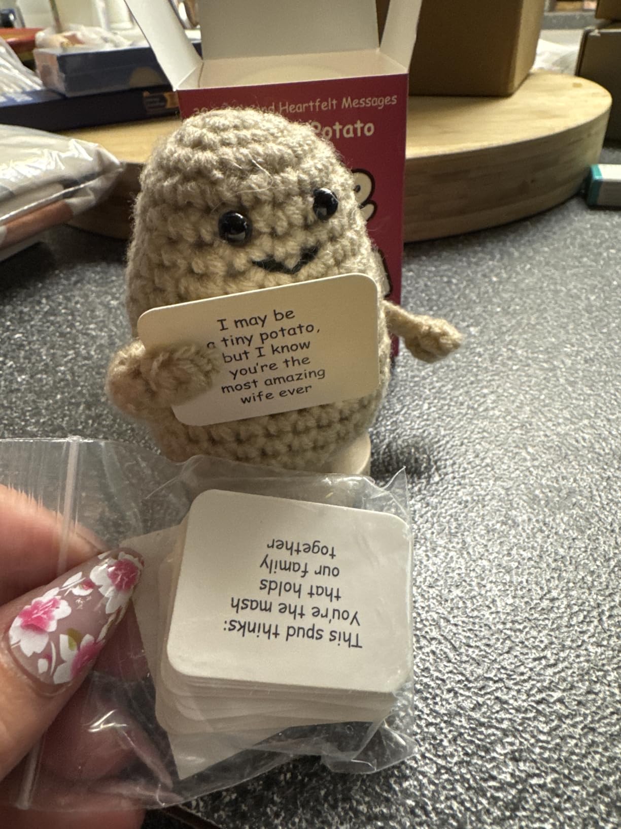 Romantic Gift for Girlfriend - Knitted Crochet Potato with 30 Replaceable Love Notes - Fun Romantic Gift Idea for Girlfriend Wife Couples - Christma Stocking Stuffers for Women Customer Review Romantic Gift for Girlfriend - Knitted Crochet Potato with 30 Replaceable Love Notes - Fun Romantic Gift Idea for Girlfriend Wife Couples - Christma Stocking Stuffers for Women - Customer Photo 2