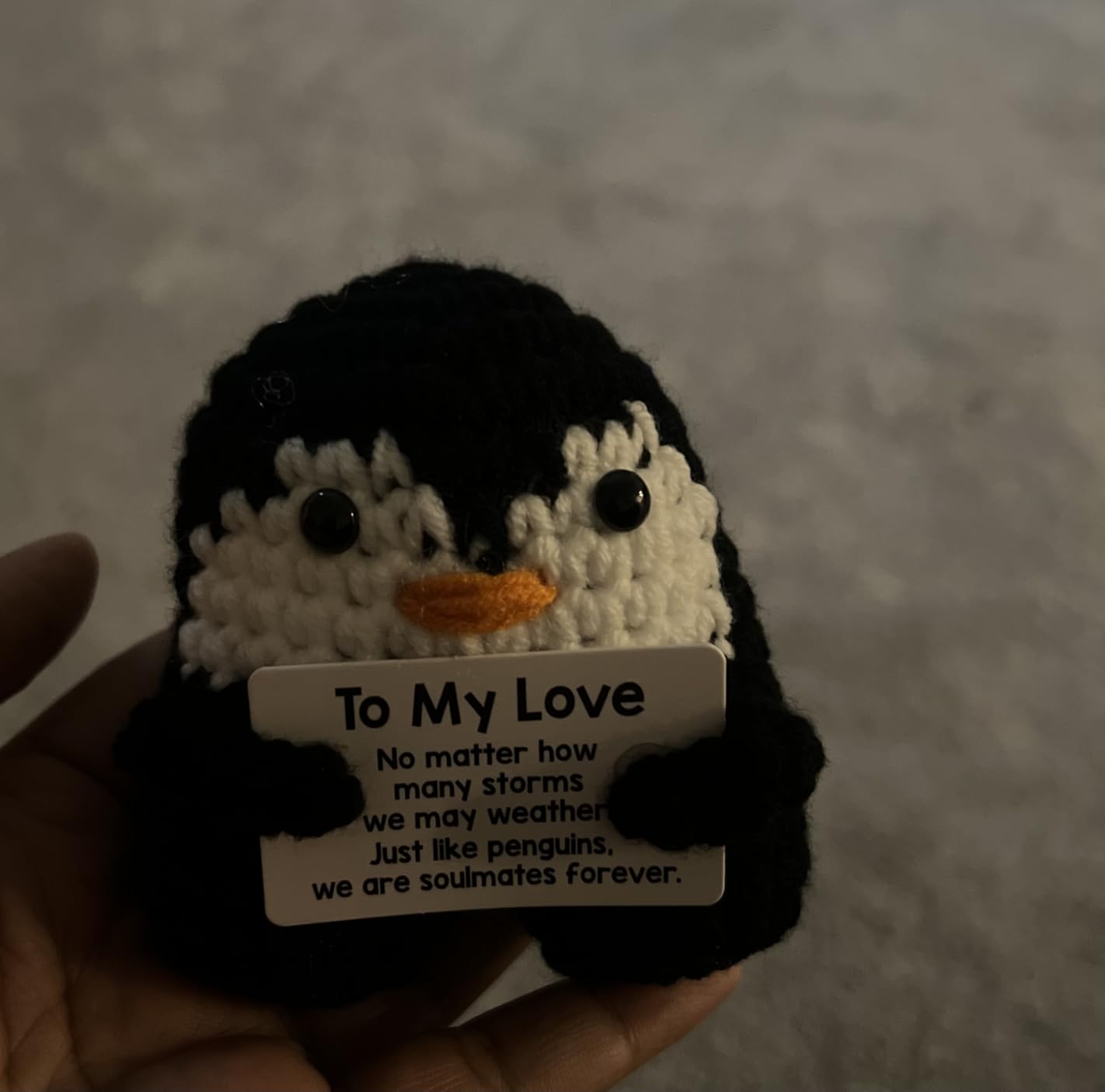 Gifts for Him Her Boyfriend Girlfriend Birthday Christmas, To My Love Handmade Crochet Penguin, Wedding Anniversary Valentines Gift for Women Men, Romantic I Love You Gift for Couples Wife Husband Customer Review Gifts for Him Her Boyfriend Girlfriend Birthday Christmas, To My Love Handmade Crochet Penguin, Wedding Anniversary Valentines Gift for Women Men, Romantic I Love You Gift for Couples Wife Husband - Customer Photo 2