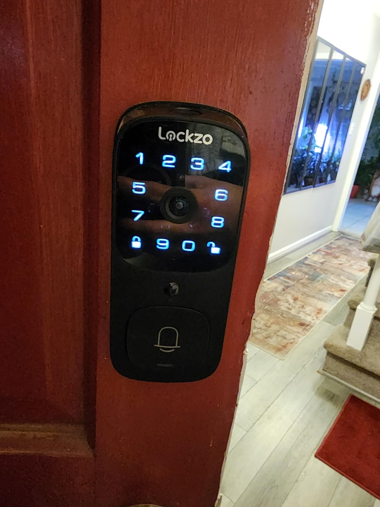 Video Smart Lock with Doorbell, 6 in 1 Keyless Entry Door Lock, Built-in WiFi Camera Deadbolt Lock for Front Door, Fingerprint, Keypad Code, App Control, Voice Control, Auto Lock, IP65, Video Calling - Customer Photo 2