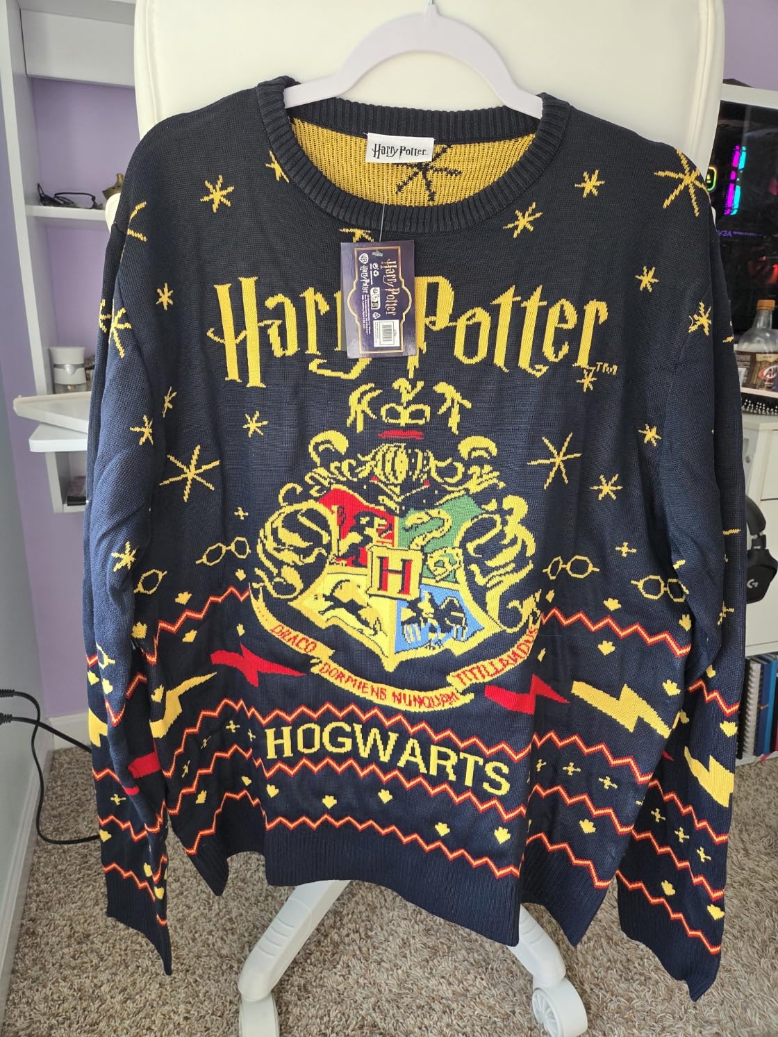Harry Potter Gifts Ugly Christmas Sweater Men, Teens, Knit Long Sleeve Hogwarts Christmas Sweatshirt Sweater Pullover - Customer Photo 2