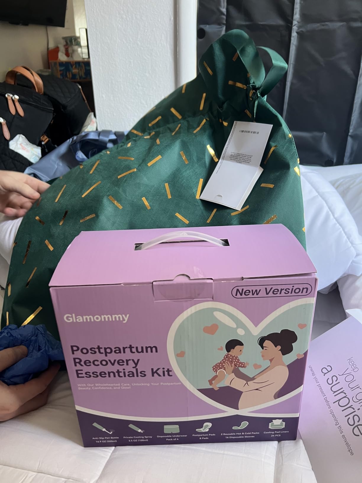 Postpartum Recovery Essentials Kit for Women, Labor & Delivery Postpartum Care, Peri Bottle, Cooling Spray, Disposable Postpartum Underwears, Postpartum Pads, Hot&Cold Packs, Soothing Liners Customer Review Postpartum Recovery Essentials Kit for Women, Labor & Delivery Postpartum Care, Peri Bottle, Cooling Spray, Disposable Postpartum Underwears, Postpartum Pads, Hot&Cold Packs, Soothing Liners - Customer Photo 2
