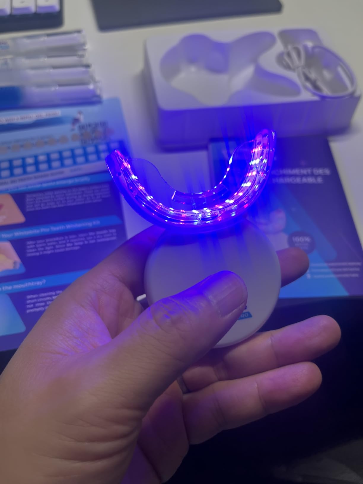 Whitebite Pro Teeth Whitening Kit for Sensitive Teeth – Dual LED Light + 35% Carbamide Peroxide Gel + Remineralizing Gel | Dental-Grade Whitening at Home Mint Customer Review Whitebite Pro Teeth Whitening Kit for Sensitive Teeth – Dual LED Light + 35% Carbamide Peroxide Gel + Remineralizing Gel | Dental-Grade Whitening at Home Mint - Customer Photo 2