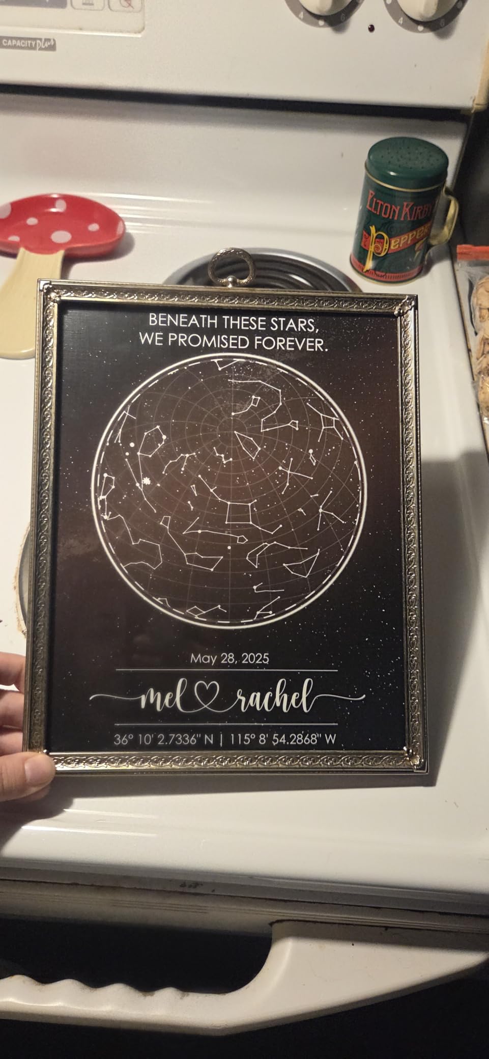 Custom Star Map - Fully Personalized (Your Details, Size, Color, Framing) | Romantic Gifts for Her | Gifts for Husband | Paper Anniversary Art Print | Great Gift for Special Ocassions (e.g. Wedding, Birthday, etc) - Customer Photo 2