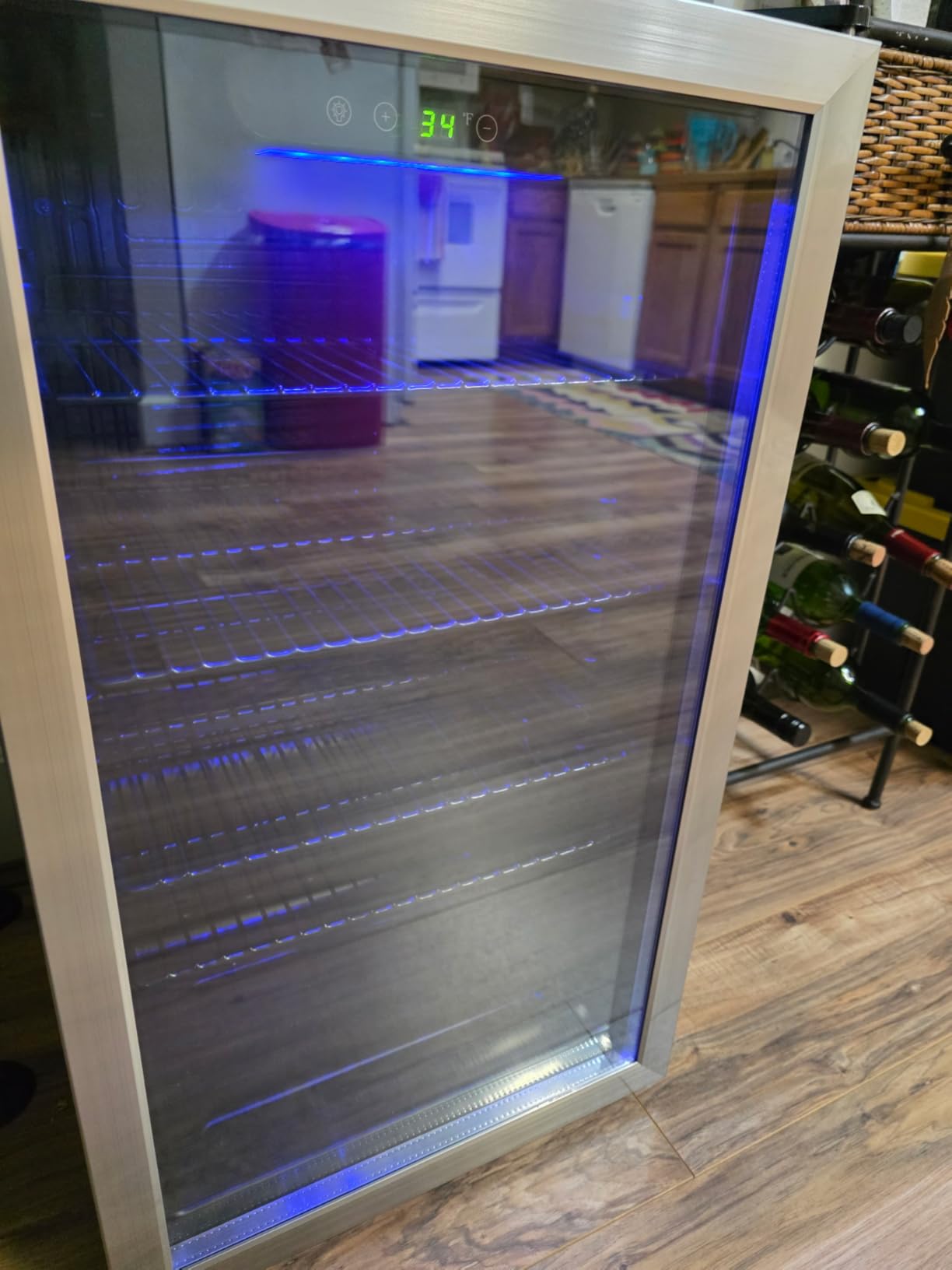 COWSAR 4.5 Cu.Ft Wine Fridge 37 Bottle, ETL Approved Freestanding Wine Cooler 145 Can Beverage Refrigerator with Stainless Steel Reversible Glass Door, Drink Fridge for Home Bar, Kitchen, Game Room - Customer Photo 003