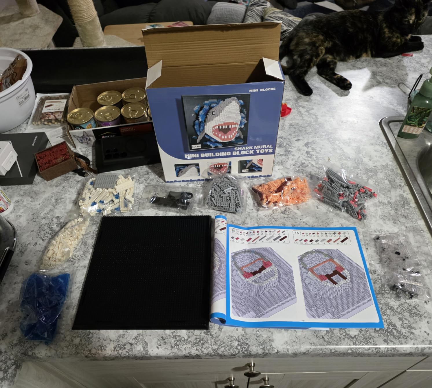 Shark Animal 3D Wall Art Micro Mini Building Blocks Set for Adults, Unique Home Wall Decor or Table Display, No Compatible with Lego, Ideal Birthday Christmas Toy Gift for Teens (2166 PCS) - Customer Photo 2