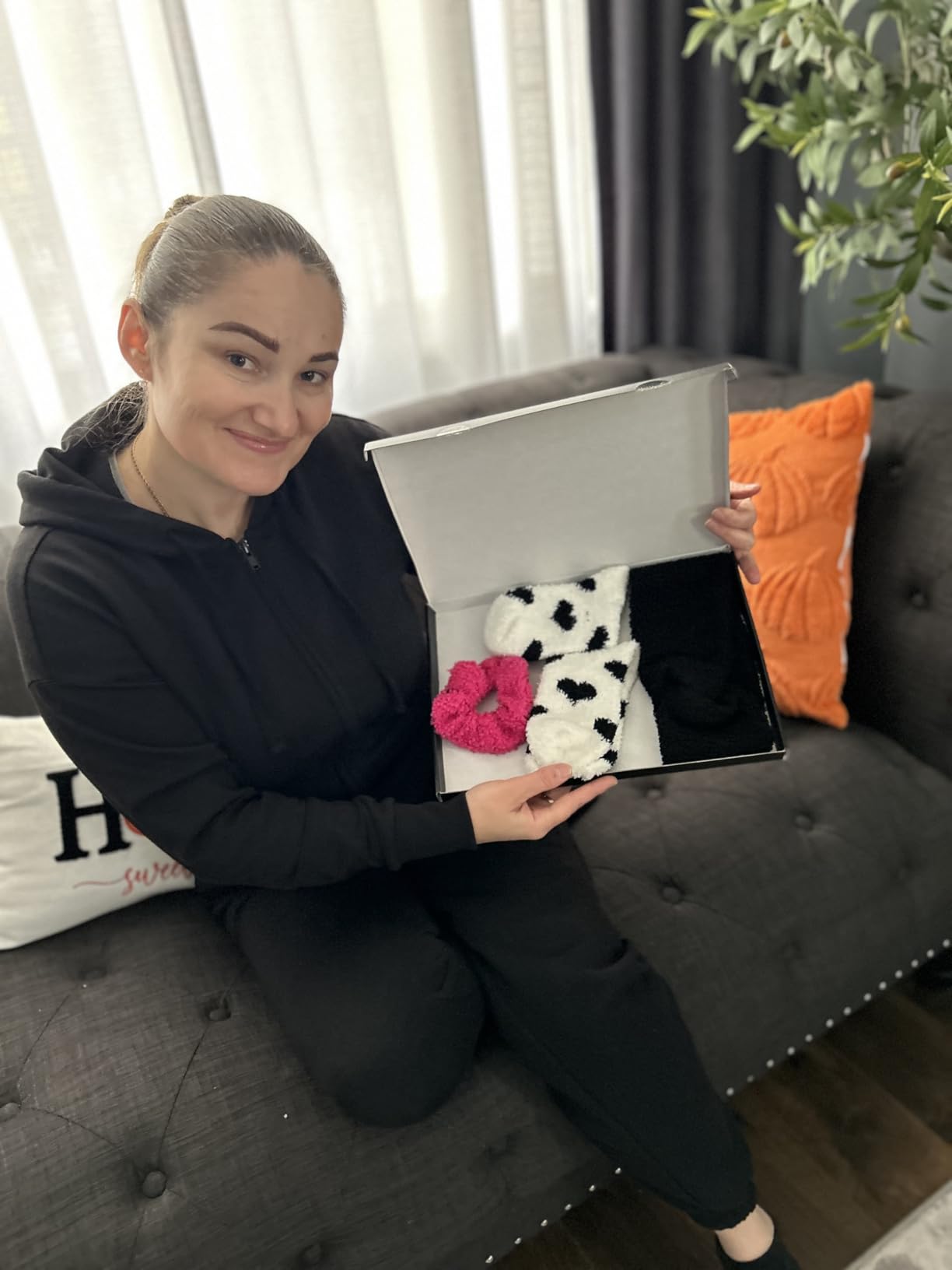 Lily England Cozy Self-Care Gift Set - Teen Girl Gifts Trendy Stuff with Soft Fluffy Socks, Headband & Scrunchie - Customer Photo 2