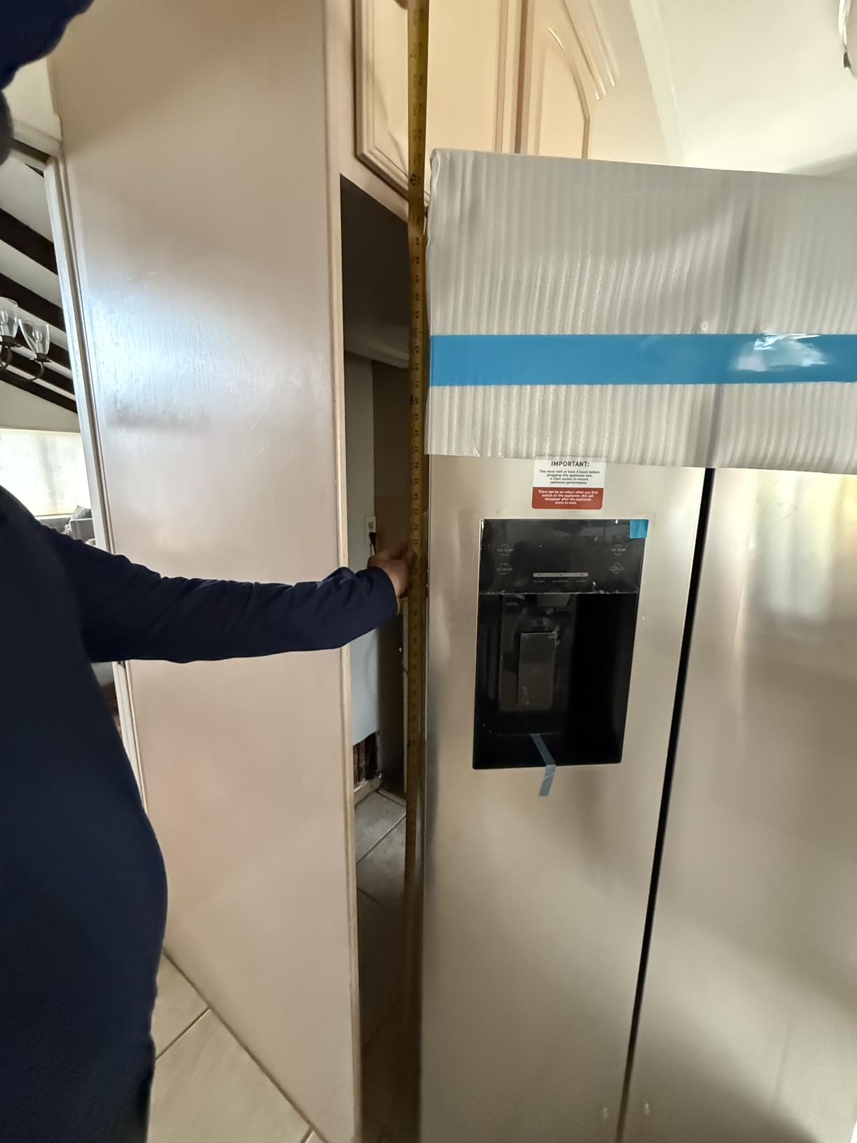 20 Cu.ft. Large Refrigerator Fridge, 2 French Door Stainless Steel with Water Dispensor, Ice Maker for the Kitchen - Customer Photo 001