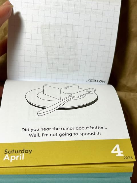 Dad Joke Desk Calendar 2026 - Unique Fun Gift For Dad 365 Daily Dad Jokes, White Elephant Gifts, Gifts for Men, Stocking Stuffers, Desk or Wall Calendar - Customer Photo 2