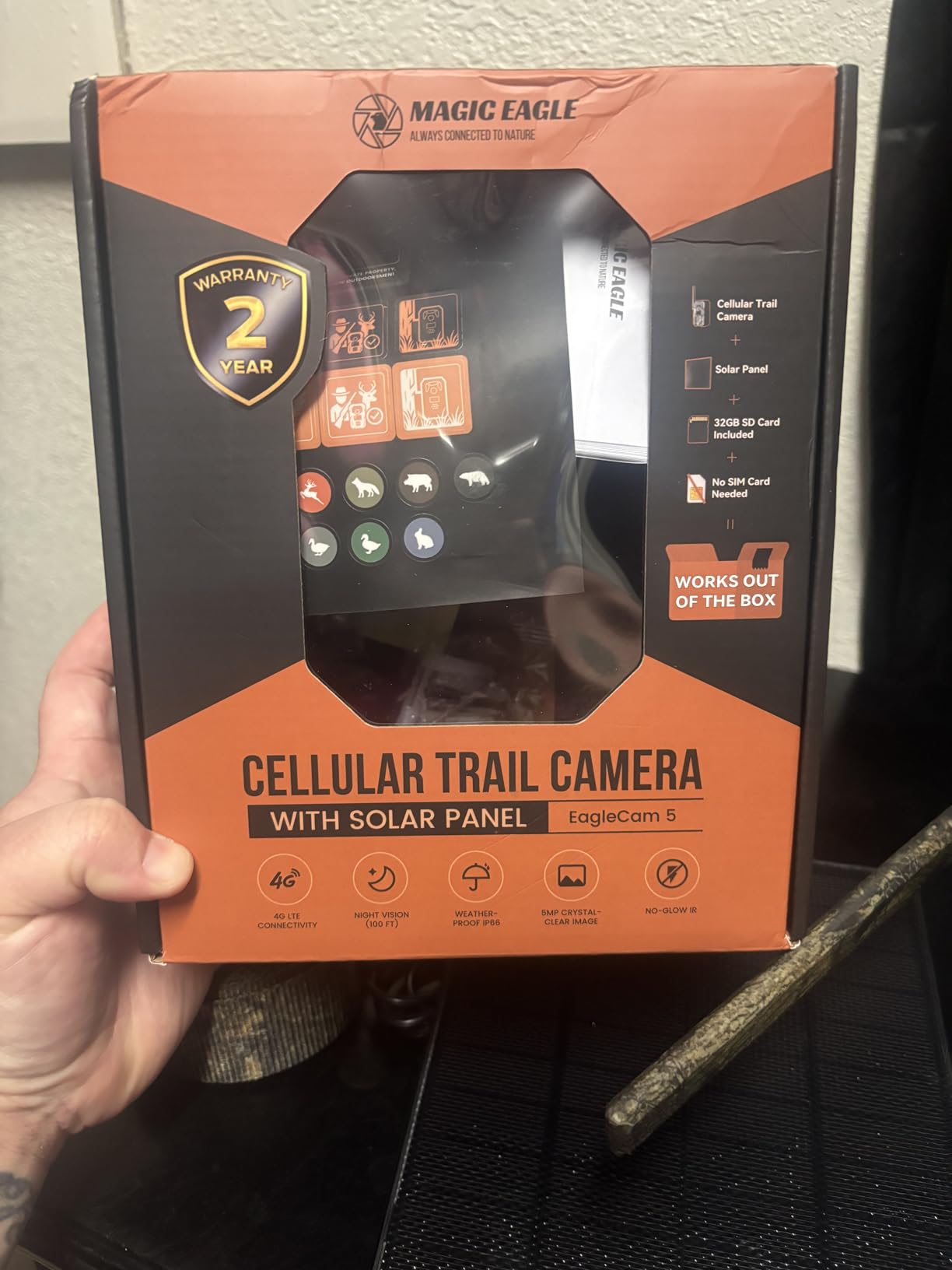 MagicEagle® Trail Camera 4G Cellular Trail Cameras 2K Audible Video 0.3s Trigger No-Glow IR Night Vision IP66 Hunting Essentials with 32GB Memory Card 13,000 mAh Battery Solar Panel Anti-Theft Tech Customer Review MagicEagle® Trail Camera 4G Cellular Trail Cameras 2K Audible Video 0.3s Trigger No-Glow IR Night Vision IP66 Hunting Essentials with 32GB Memory Card 13,000 mAh Battery Solar Panel Anti-Theft Tech - Customer Photo 2