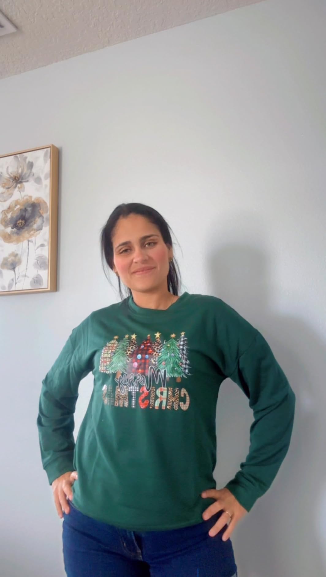 Dressmine Women Long Sleeve Christmas Sweatshirts Graphic Pullover Tops Crew Neck Holiday Shirts Merry Sweatshirt Customer Review Dressmine Women Long Sleeve Christmas Sweatshirts Graphic Pullover Tops Crew Neck Holiday Shirts Merry Sweatshirt - Customer Photo 1
