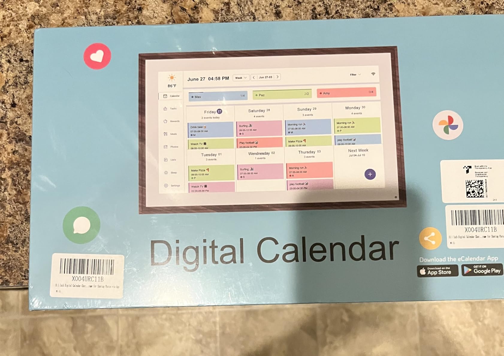 10.1 Inch Digital Calendar Chore Chart with Touchscreen - Full HD Interactive Display, Wall & Desk Mountable Family Planner, to-Do List & Meal Planner, Digital Picture Frame Gifts for Women Mom - Customer Photo 2