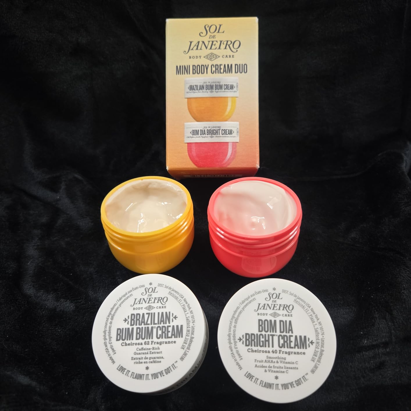 Sol de Janeiro Mini Body Cream Trial Set - Travel Size Gift Set - Beauty Stocking Stuffers - Brazilian Bum Bum Cream & Bom Dia Bright Cream - 2 Piece Set 25 mL - $24 Value Customer Review Sol de Janeiro Mini Body Cream Trial Set - Travel Size Gift Set - Beauty Stocking Stuffers - Brazilian Bum Bum Cream & Bom Dia Bright Cream - 2 Piece Set 25 mL - $24 Value - Customer Photo 1