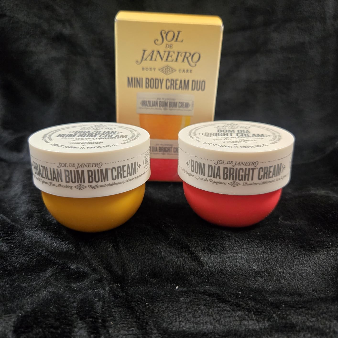 Sol de Janeiro Mini Body Cream Trial Set - Travel Size Gift Set - Beauty Stocking Stuffers - Brazilian Bum Bum Cream & Bom Dia Bright Cream - 2 Piece Set 25 mL - $24 Value Customer Review Sol de Janeiro Mini Body Cream Trial Set - Travel Size Gift Set - Beauty Stocking Stuffers - Brazilian Bum Bum Cream & Bom Dia Bright Cream - 2 Piece Set 25 mL - $24 Value - Customer Photo 2