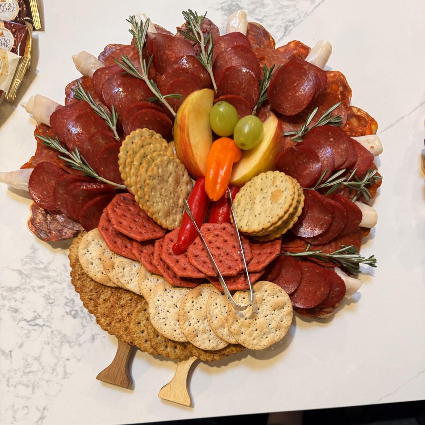 Turkey Charcuterie Board – Acacia Wood Turkey Shaped Cutting Board (15x13in) Thanksgiving Serving Tray, Fall Cheese Board, Autumn Platter Customer Review Turkey Charcuterie Board – Acacia Wood Turkey Shaped Cutting Board (15x13in) Thanksgiving Serving Tray, Fall Cheese Board, Autumn Platter - Customer Photo 1
