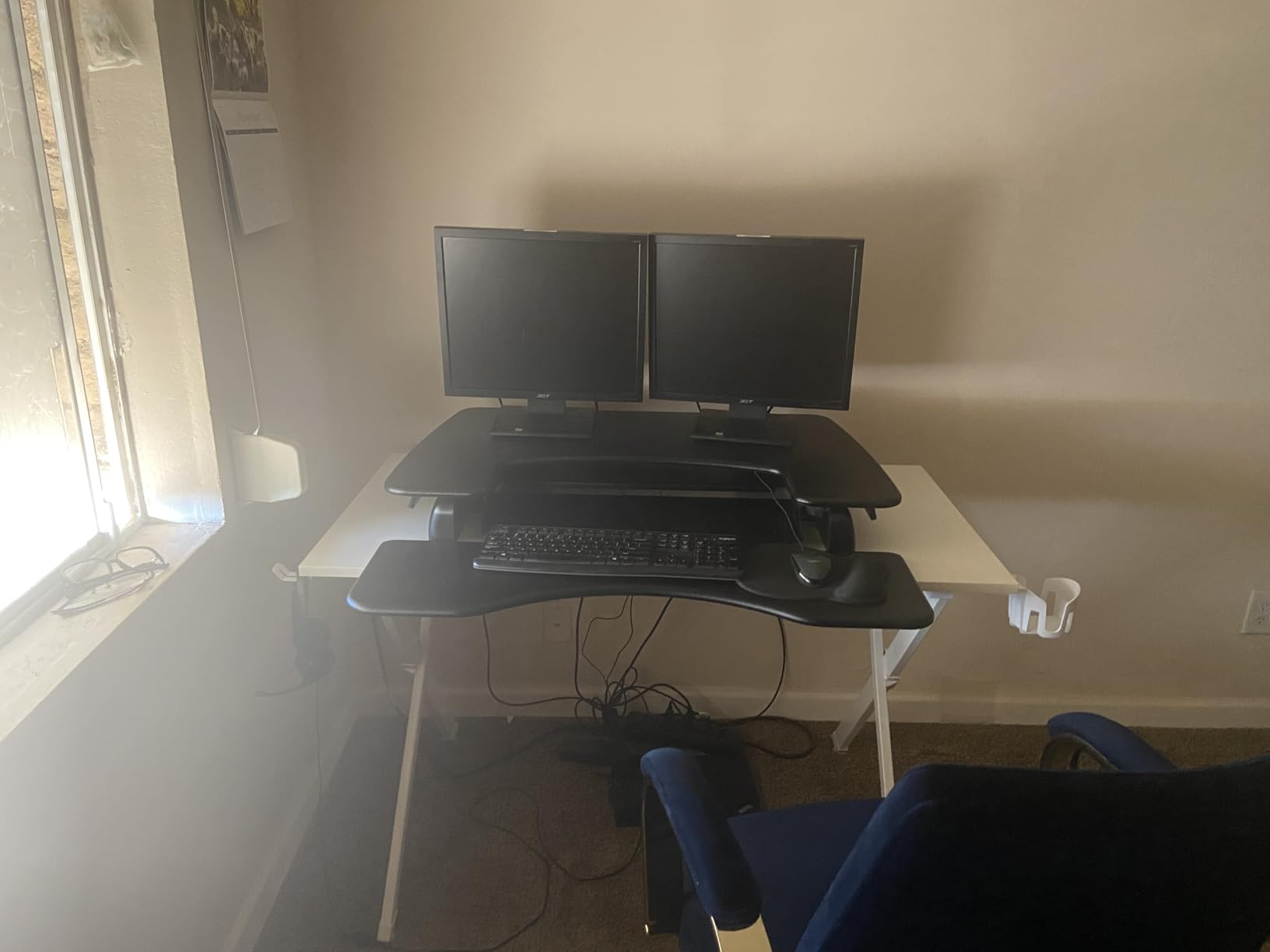 Vari VariDesk Pro Plus 36 - Adjustable Desk Converter with 11 Height Settings - Laptop Sit Stand Desk Riser for Home Office, Table Tops, Workspace - Fully Assembled with Spring Loaded Lift - Black - Customer Photo 1