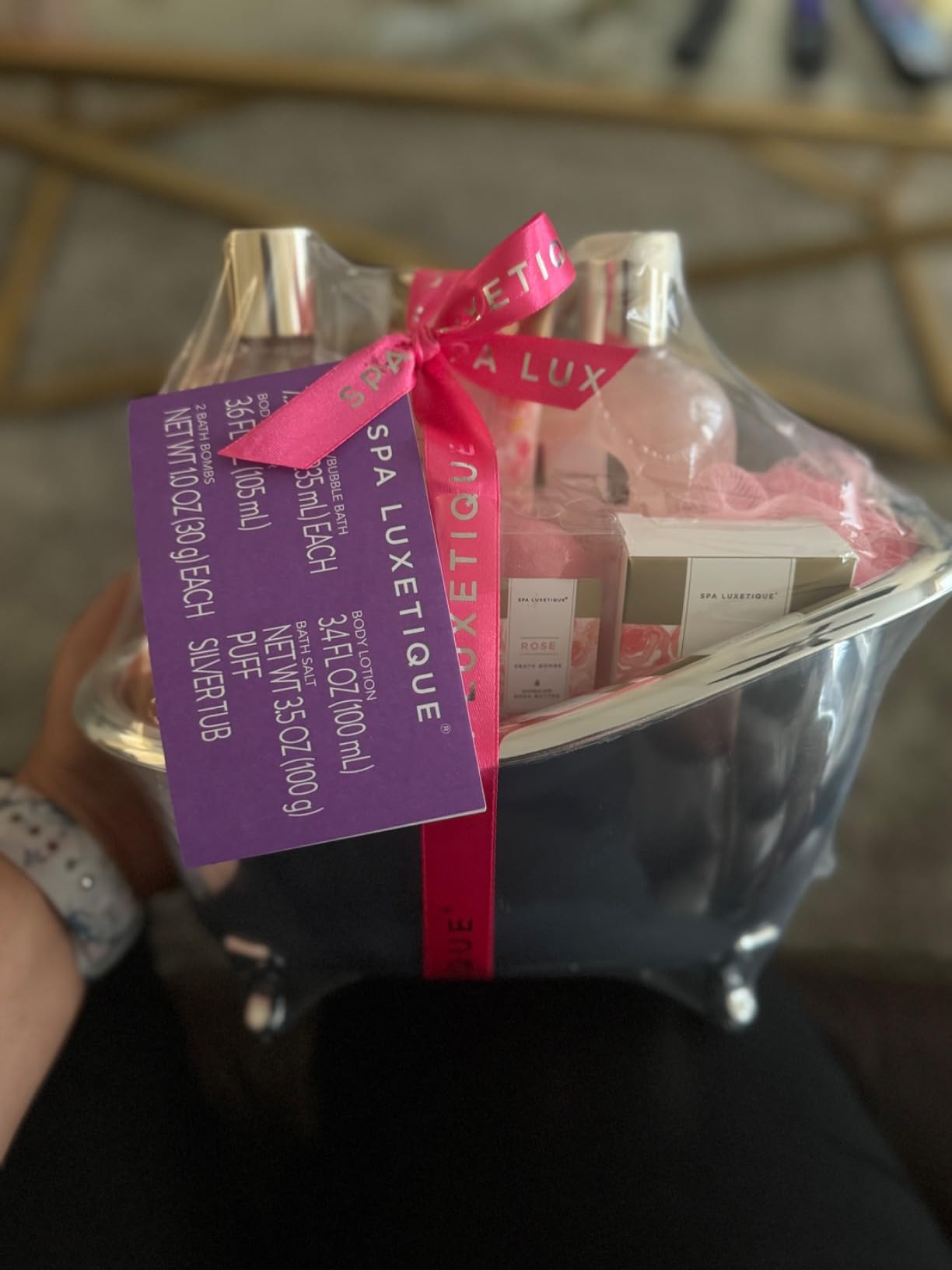 spa luxetique Gift Set For Women, Bath Sets for Women Gift, 8 Pcs Rose Spa Basket Includes Bubble Bath, Shower Gel, Body Lotion, Mom Birthday Gifts, Mother's Day Gift, Valentines Day Gifts for Her - Customer Photo 2