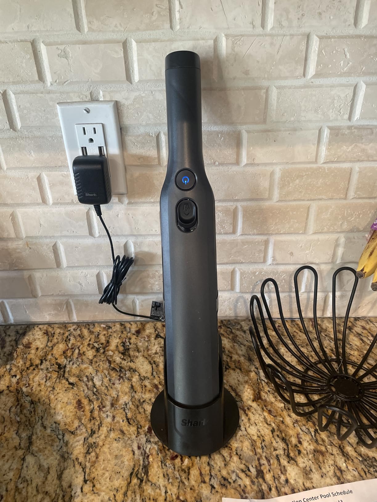 Shark WV201 WANDVAC Handheld Vacuum, Lightweight at 1.4 Pounds with Powerful Suction, Charging Dock, Single Touch Empty and Detachable Dust Cup,Graphite, Slate - Customer Photo 1