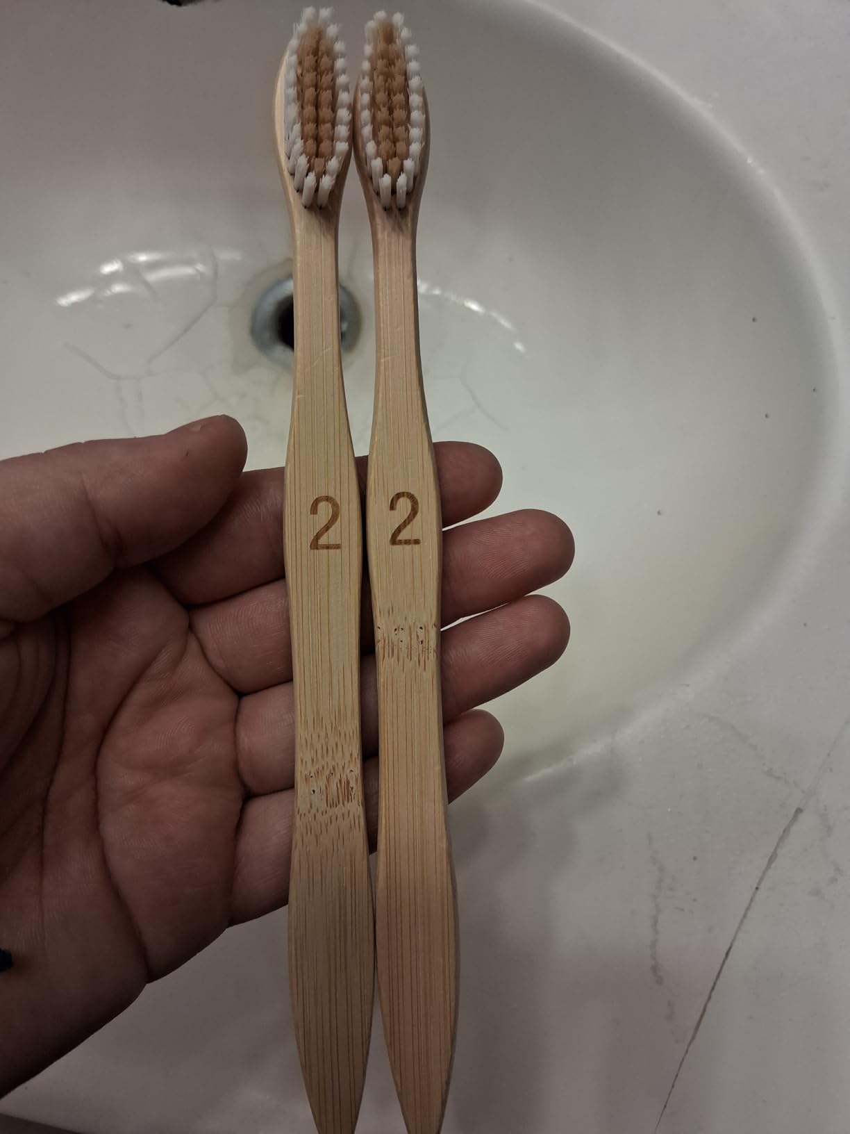 Bamboo Toothbrushes 10 Pack - BPA Free Soft Bristles Toothbrushes, Eco-Friendly, Natural Wooden Toothbrush - Customer Photo 1