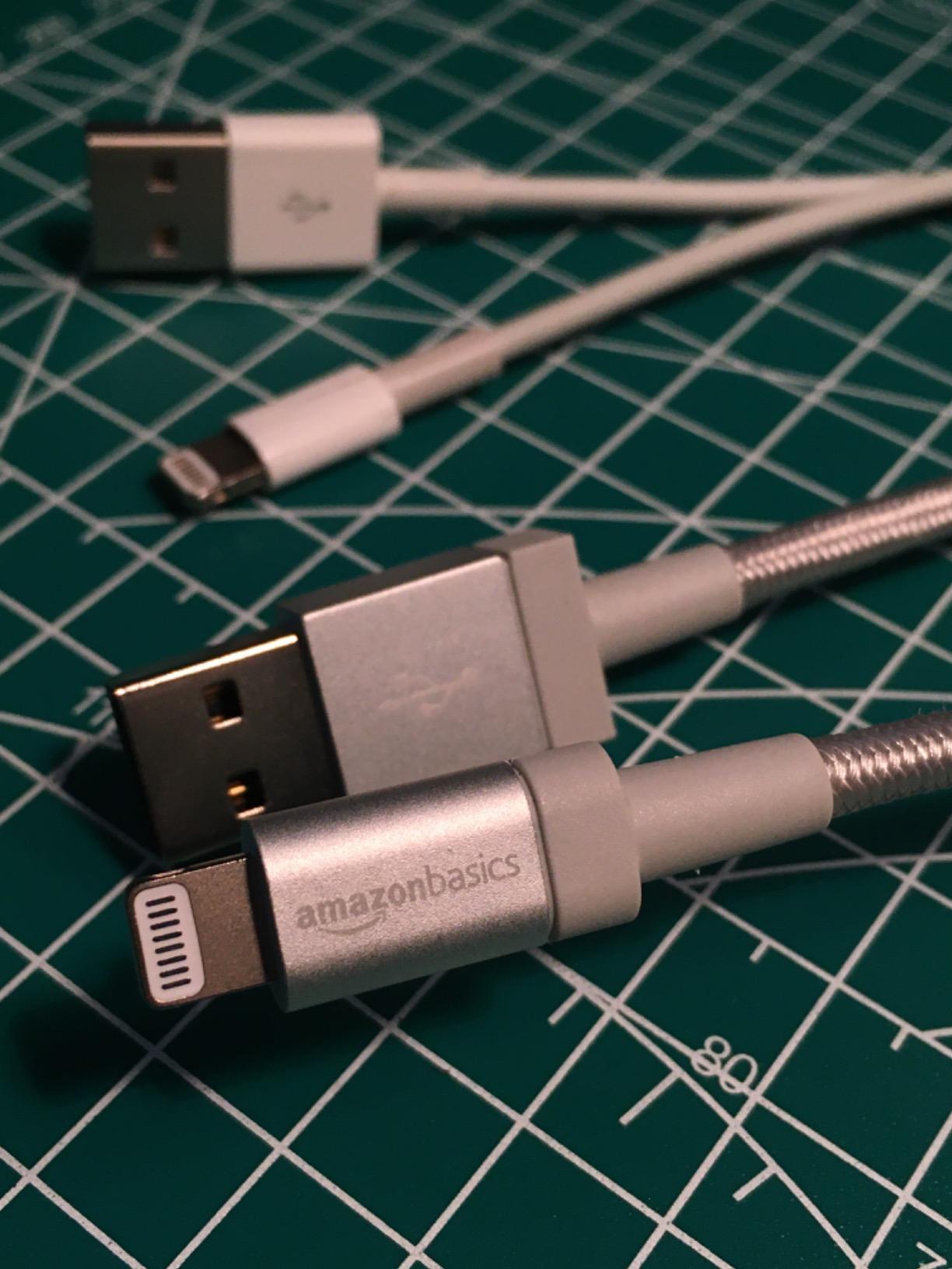 Amazon Basics USB-A to Lightning Charger Cable, MFi Certified, Nylon Braided Cord, Fast Charging for Apple iPhone 14 13 12 11 X Xs Pro, Pro Max, Plus, iPad, 6 Foot, Silver Customer Review Amazon Basics USB-A to Lightning Charger Cable, MFi Certified, Nylon Braided Cord, Fast Charging for Apple iPhone 14 13 12 11 X Xs Pro, Pro Max, Plus, iPad, 6 Foot, Silver - Customer Photo 2