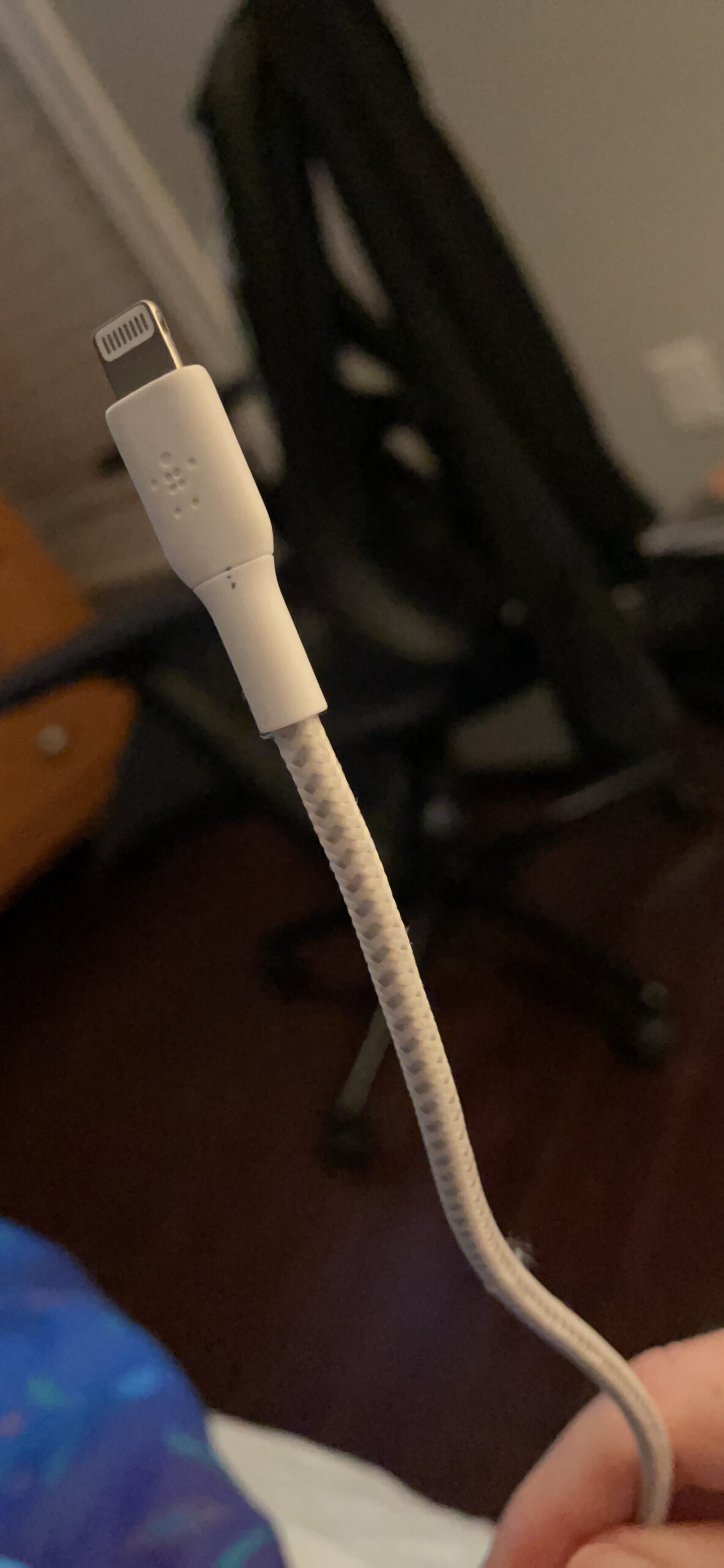 Belkin BoostCharge Nylon Braided USB C to Lightning Cable 3.3ft/1M - MFi Certified 18W Power Delivery iPhone Charger Cord - Apple Charger USB C Cable - Fast Charging for iPhone 14, iPhone 13 - White Customer Review Belkin BoostCharge Nylon Braided USB C to Lightning Cable 3.3ft/1M - MFi Certified 18W Power Delivery iPhone Charger Cord - Apple Charger USB C Cable - Fast Charging for iPhone 14, iPhone 13 - White - Customer Photo 2