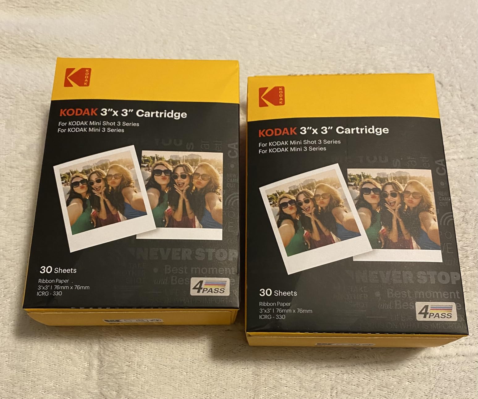 KODAK Mini Shot 3 Retro 4PASS 2-in-1 Instant Digital Camera and Photo Printer (3x3 inches) Initial 8 Sheets + 30 Sheets Cartridge Bundle, White - Customer Photo 2