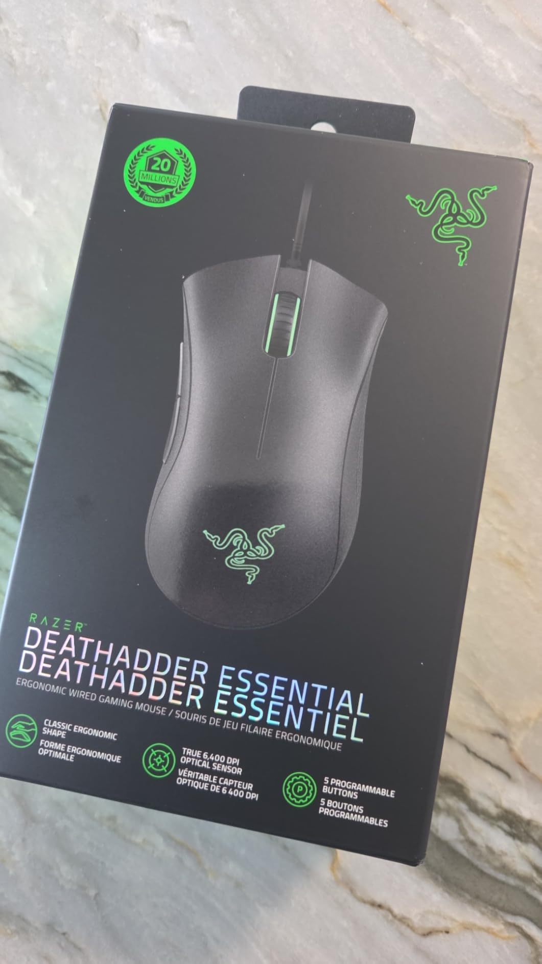 Razer DeathAdder Essential Gaming Mouse: 6400 DPI Optical Sensor - 5 Programmable Buttons - Mechanical Switches - Rubber Side Grips - Classic Black Customer Review Razer DeathAdder Essential Gaming Mouse: 6400 DPI Optical Sensor - 5 Programmable Buttons - Mechanical Switches - Rubber Side Grips - Classic Black - Customer Photo 2