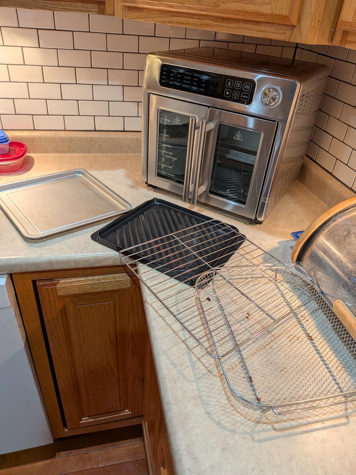 Emeril Lagasse Extra Large French Door Air Fryer Toaster Oven Combo, 24 Cooking Functions and Digital Controls, 7 Accessories Included, Stainless Steel Finish, 26QT Capacity - Customer Photo 2