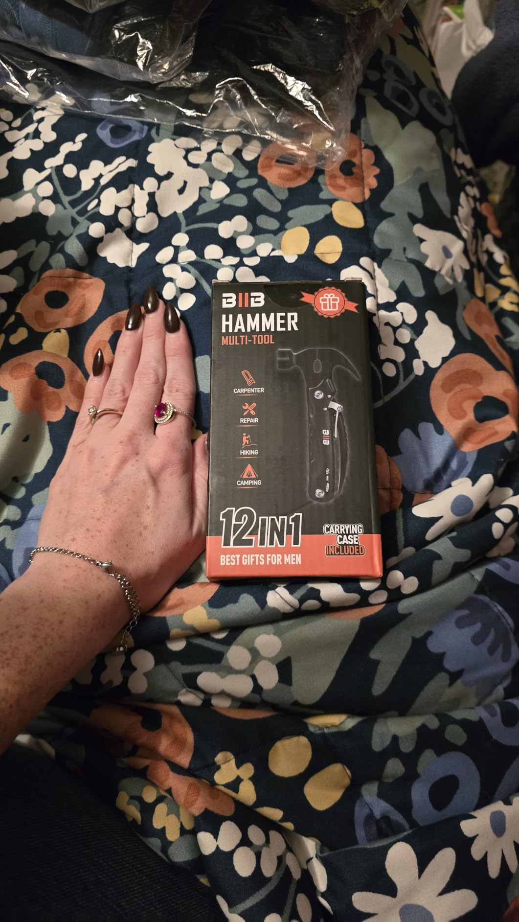 BIIB Valentines Day Gifts for Him, 12 in 1 Hammer Multitool Gifts for Men, Mens Valentines Day Gifts for Boyfriend Husband, Birthday Gifts for Men, Mens Gifts for Dad, Camping Essentials Gear Tools - Customer Photo 2