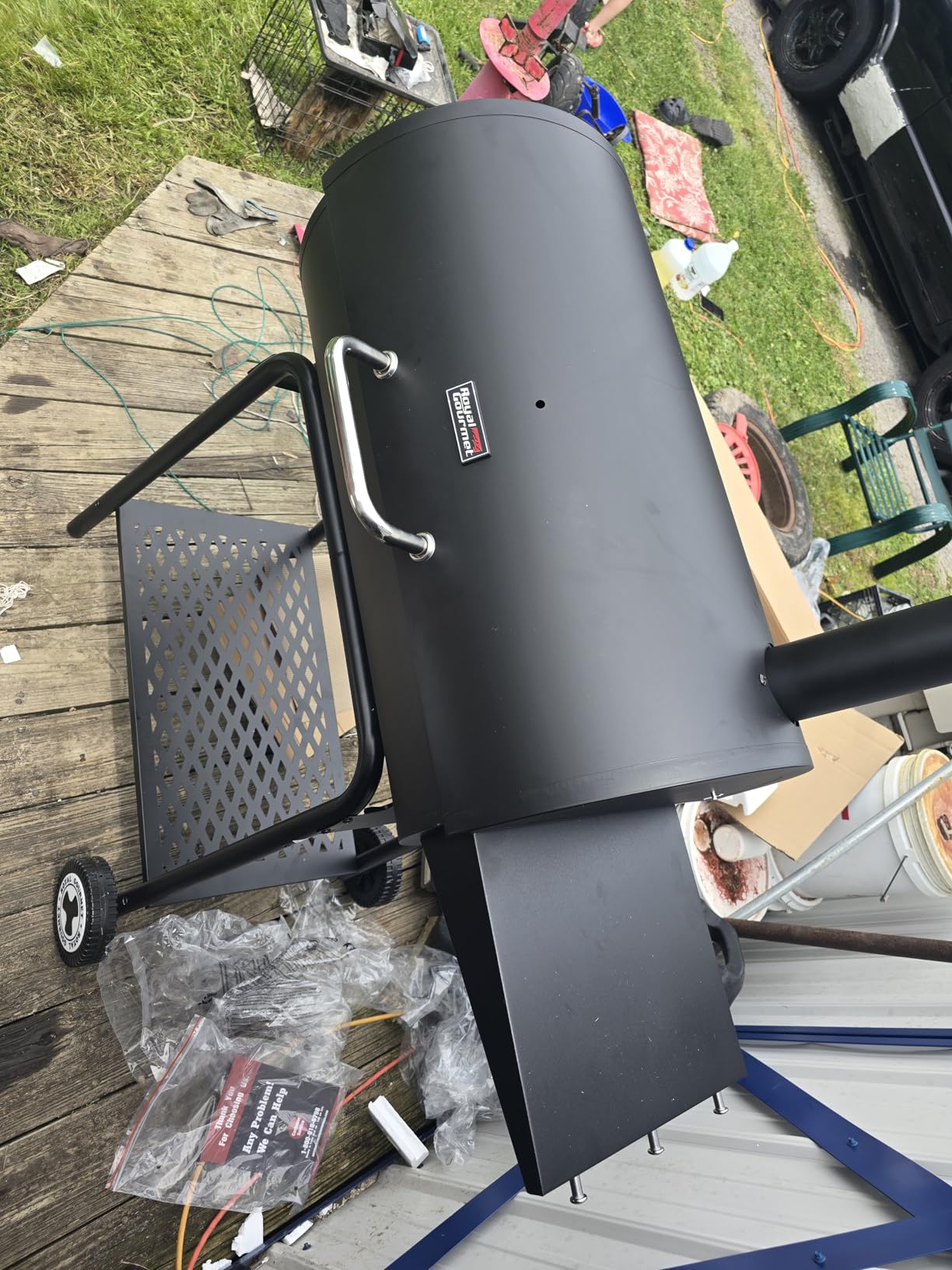 Royal Gourmet CC1830 30 Inch Barrel Charcoal Grill with Warming Rack, Outdoor BBQ Grill with 627 Sq. In. Grilling Space for Backyard, Patio and Parties, Black - Customer Photo 4