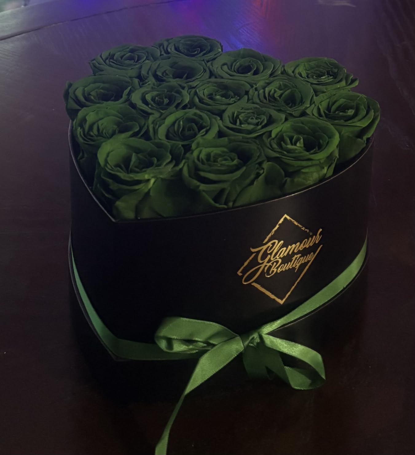 GLAMOUR BOUTIQUE 16 Flower Forever Heart Shape Box, Eternal Preserved Roses Gift for Her, Lasting Flowers, Romantic Floral Keepsake for Birthday, Anniversary or Valentine's Day, Red (Color-Treated) - Customer Photo 1