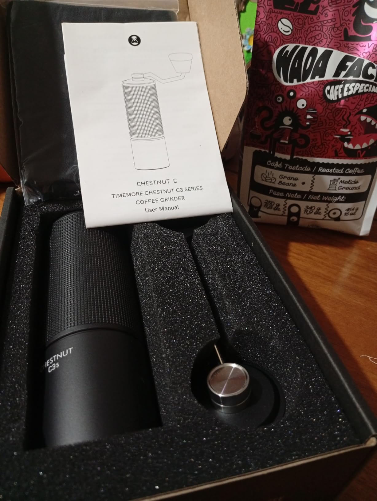 TIMEMORE Chestnut C3S Manual Coffee Grinder, Stainless Steel S2C Conical Burr Coffee Grinder, Hand Coffee Grinder, Adjustable Grind Setting for Travel/Camping/Home, Black Customer Review TIMEMORE Chestnut C3S Manual Coffee Grinder, Stainless Steel S2C Conical Burr Coffee Grinder, Hand Coffee Grinder, Adjustable Grind Setting for Travel/Camping/Home, Black - Customer Photo 2