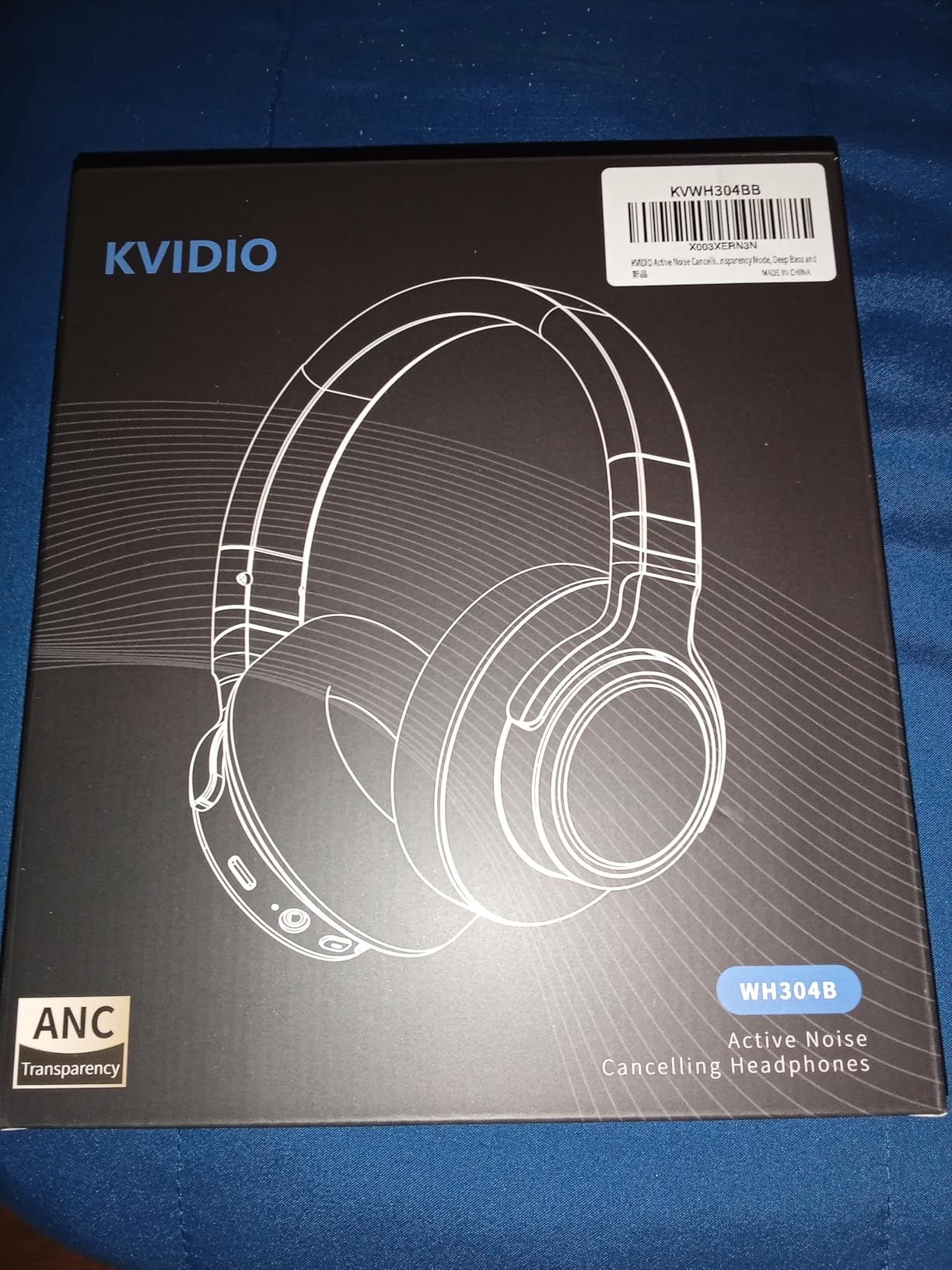 KVIDIO Active Noise Cancelling Headphones, 70 Hours Playtime Bluetooth Headphones Wireless with Microphone, Transparency Mode, Deep Bass and Hi-Fi Stereo Sound Over Ear for Travel Office - Customer Photo 2