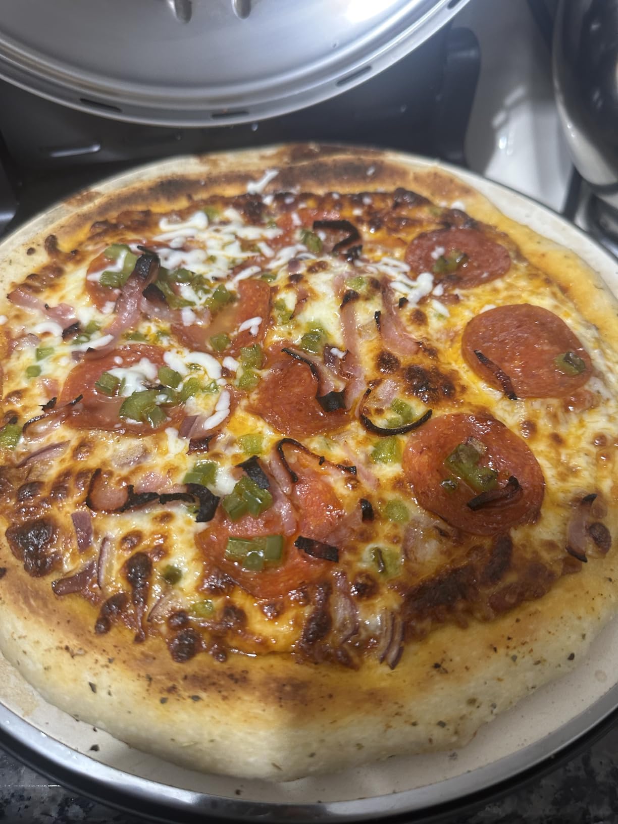 PIEZANO 12 Inch Electric Indoor Pizza Oven Heats up to 800˚F - Pizza Maker with Ceramic Stone for Crispy Crust Pizza, Cooks in Under 6 Minutes, Countertop, Dual Heat Control, Peels & Scraper Included Customer Review PIEZANO 12 Inch Electric Indoor Pizza Oven Heats up to 800˚F - Pizza Maker with Ceramic Stone for Crispy Crust Pizza, Cooks in Under 6 Minutes, Countertop, Dual Heat Control, Peels & Scraper Included - Customer Photo 4