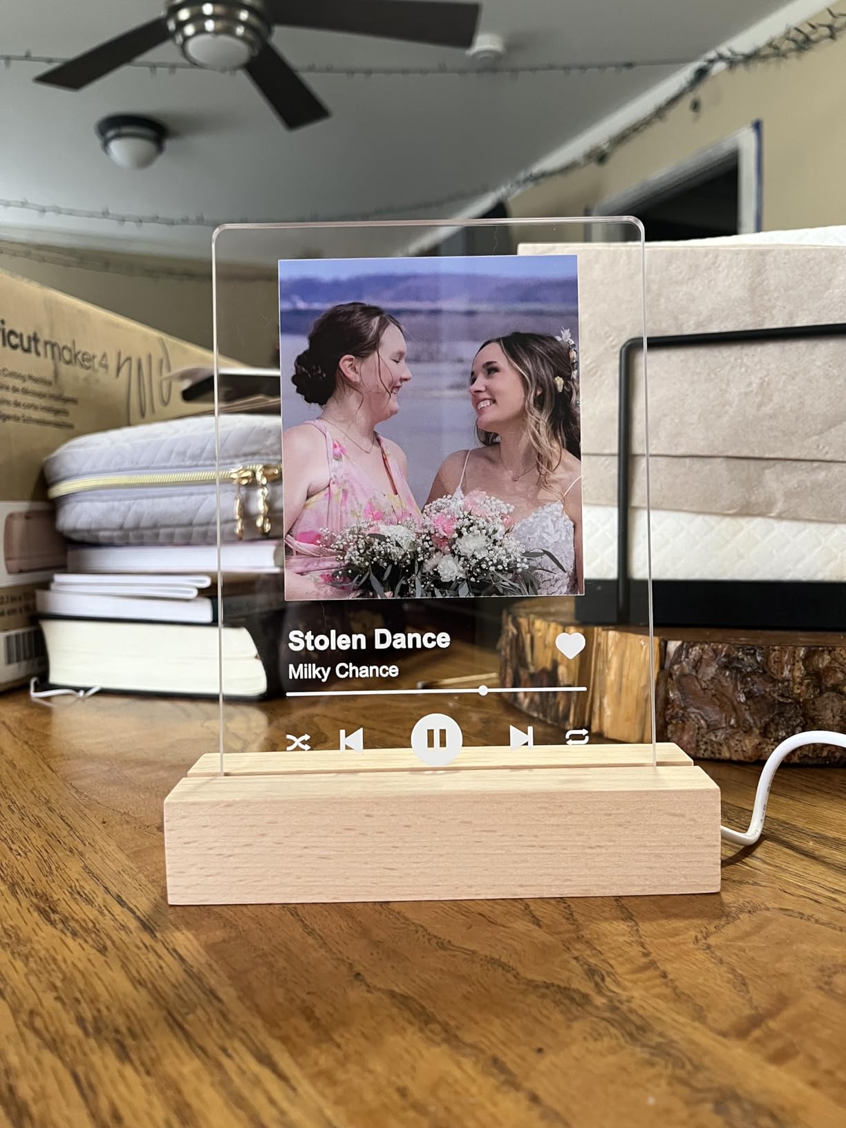 Valentines Day Personalized Spotify Plaque Gifts for Her Him Girlfriend Boyfriend, Custom Picture Frame for Women Men, Customized Photo Gifts for Couple Wife Husband on Anniversary Birthday - Customer Photo 3
