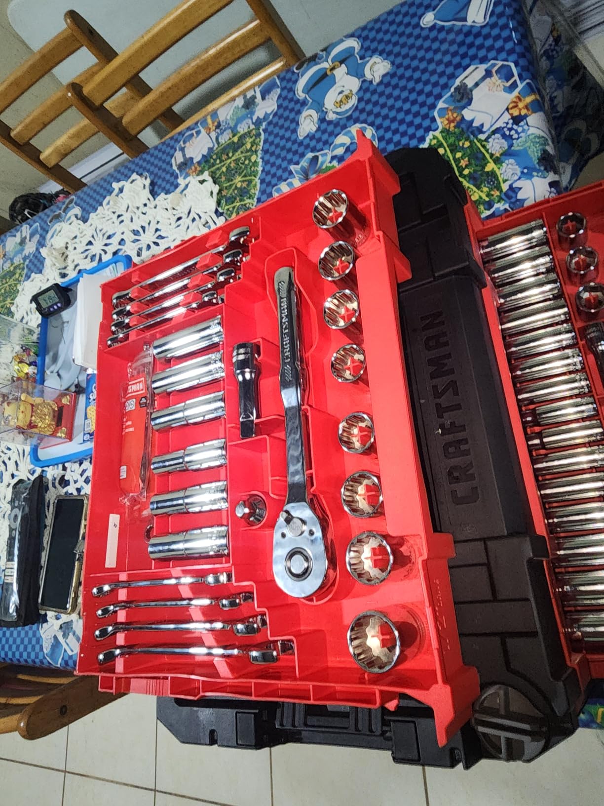 Craftsman 262-Piece Mechanic Tool Set with 3-Drawer VERSASTACK Box, SAE and Metric Socket Set, Car and Motorcycle Tool Kit with Combination Wrenches and Spark Plug Sockets (CMMT45309) Customer Review Craftsman 262-Piece Mechanic Tool Set with 3-Drawer VERSASTACK Box, SAE and Metric Socket Set, Car and Motorcycle Tool Kit with Combination Wrenches and Spark Plug Sockets (CMMT45309) - Customer Photo 1