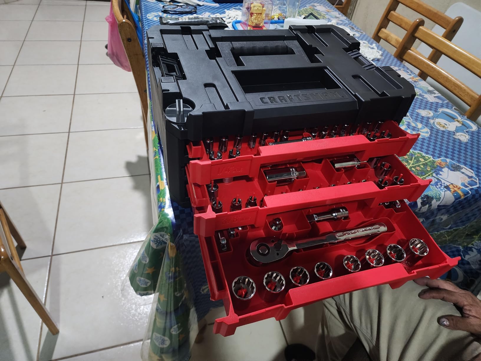 Craftsman 262-Piece Mechanic Tool Set with 3-Drawer VERSASTACK Box, SAE and Metric Socket Set, Car and Motorcycle Tool Kit with Combination Wrenches and Spark Plug Sockets (CMMT45309) Customer Review Craftsman 262-Piece Mechanic Tool Set with 3-Drawer VERSASTACK Box, SAE and Metric Socket Set, Car and Motorcycle Tool Kit with Combination Wrenches and Spark Plug Sockets (CMMT45309) - Customer Photo 3