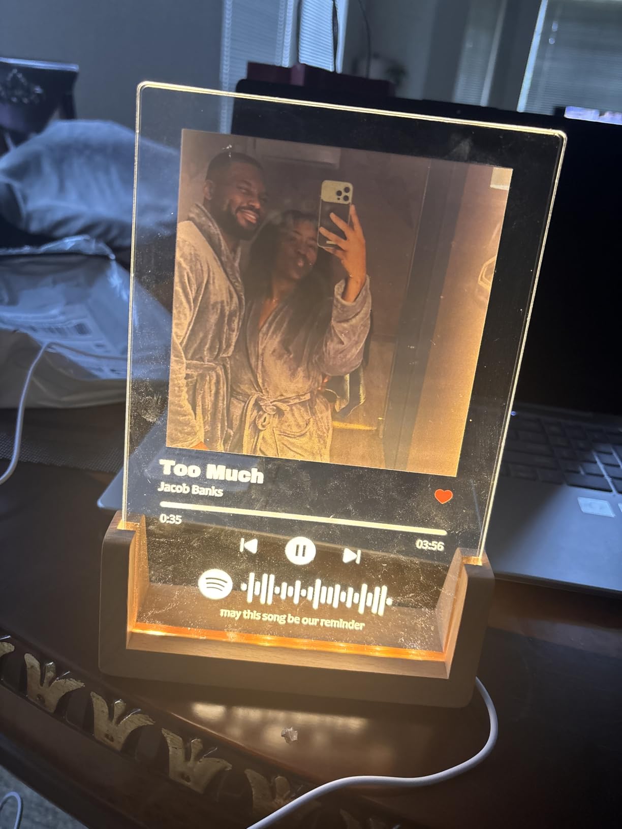 witfox Personalized Gifts for Boyfriend Girlfriend, Spotify Plaque Customized Gifts for Him Her, Acrylic Song Plaque with Picture, Customized Valentines Day Gifts for Him Her, 6x9in - Customer Photo 1