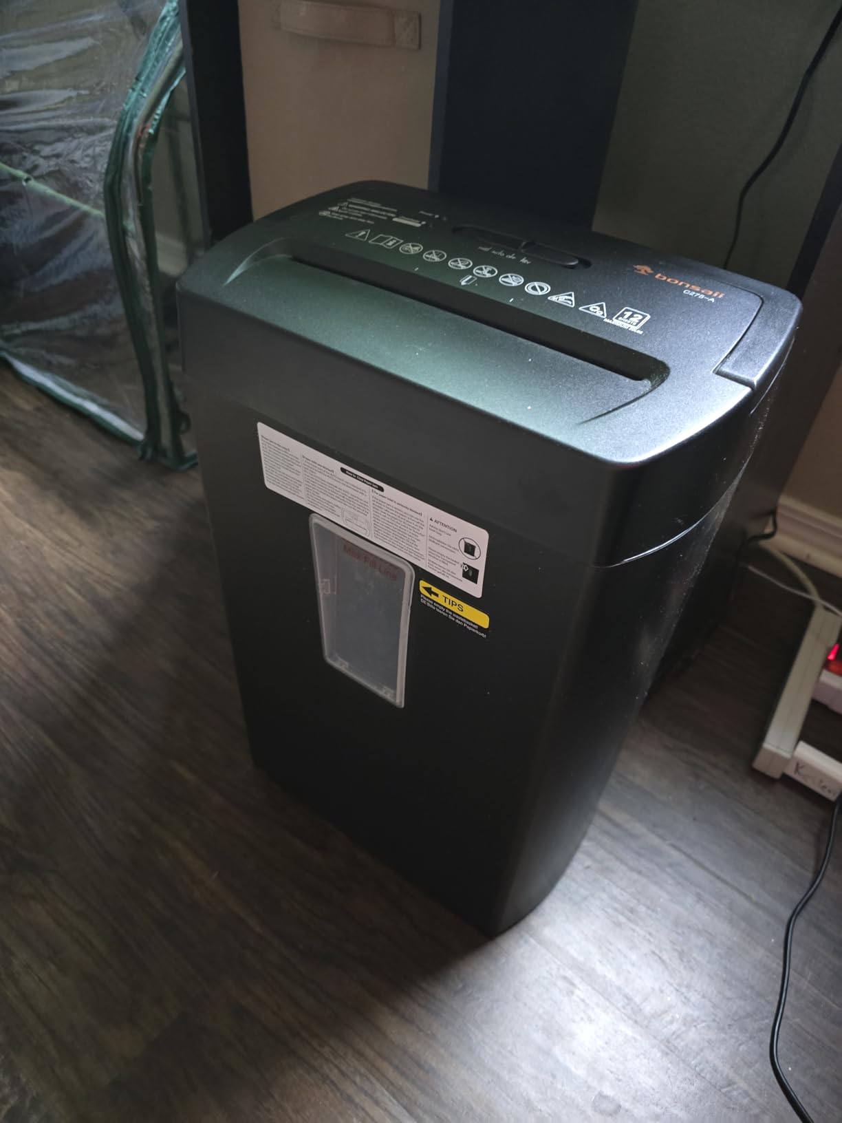 Bonsaii Paper Shredder, 10-Sheet Home Office Shredders, Micro Cut Home Use Paper Shredder with 5.5 Gallons/P-4 High Security/5 Minutes/Shred Card,Staple,Clips (C275-B) Customer Review Bonsaii Paper Shredder, 10-Sheet Home Office Shredders, Micro Cut Home Use Paper Shredder with 5.5 Gallons/P-4 High Security/5 Minutes/Shred Card,Staple,Clips (C275-B) - Customer Photo 1