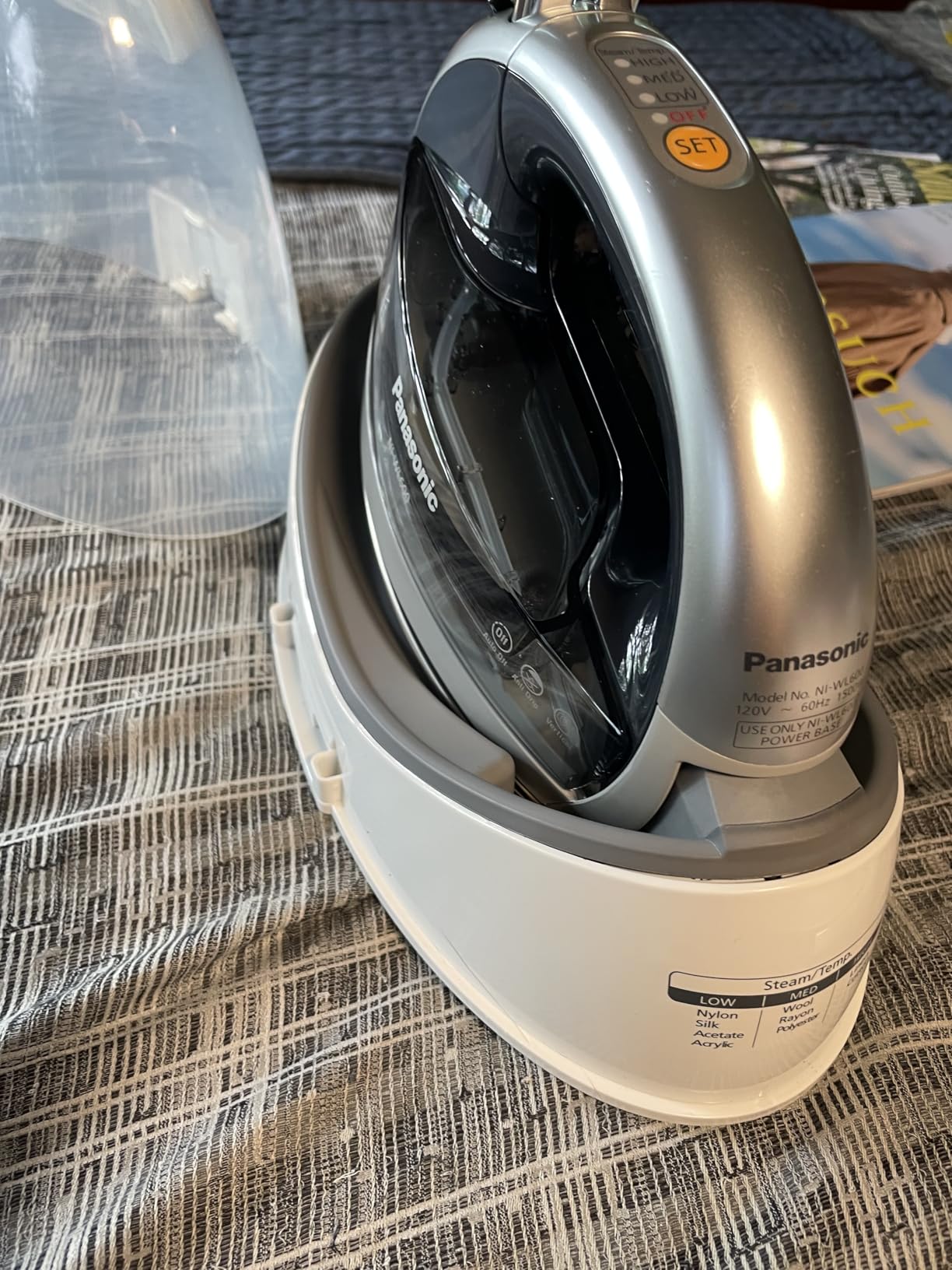 Panasonic Cordless Steam/Dry Iron 1500W - NI-WL700A - Wireless Steamer with Stainless Steel Plate - Quickly Heats Up in Under 5 Minutes - Cordless, Lightweight Iron - Black/Dark Blue Customer Review Panasonic Cordless Steam/Dry Iron 1500W - NI-WL700A - Wireless Steamer with Stainless Steel Plate - Quickly Heats Up in Under 5 Minutes - Cordless, Lightweight Iron - Black/Dark Blue - Customer Photo 5